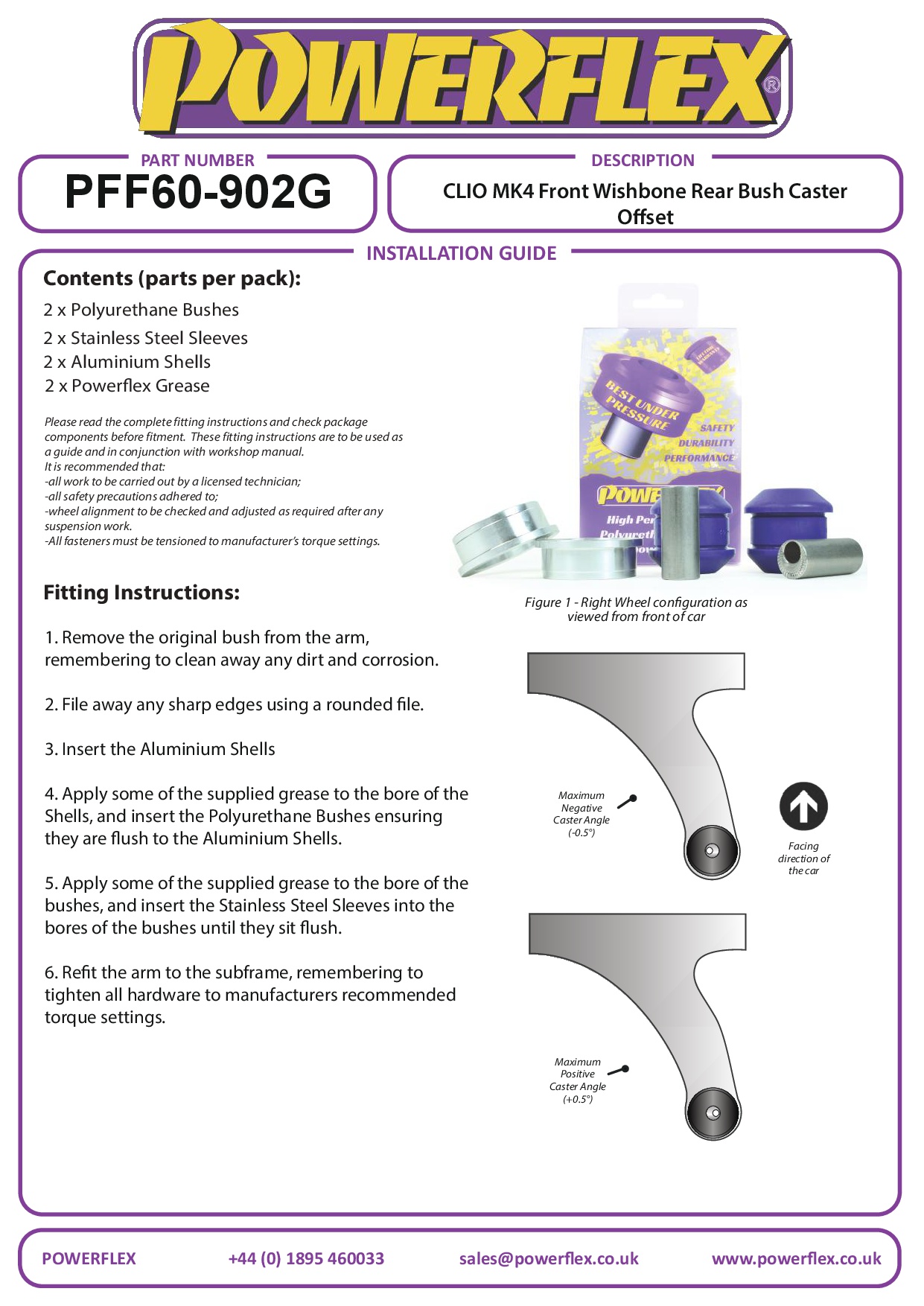 Voorarm achterbus caster offset Citan, Cube (2009 on ), Micra, Note / Tiida, NV200, NV250, Captur, Clio Models, Kangoo Models, Modus, black