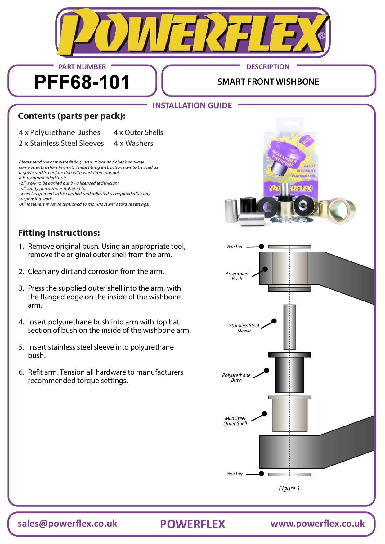 Front Wishbone Bush ForTwo 450, ForTwo 451, Roadster 452 inc Brabus (2003 - 2005), road