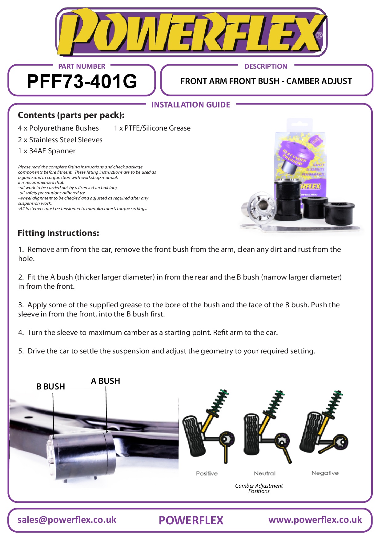 Front Arm Front Bush Camber Adjustable Swift Sport MK3, black