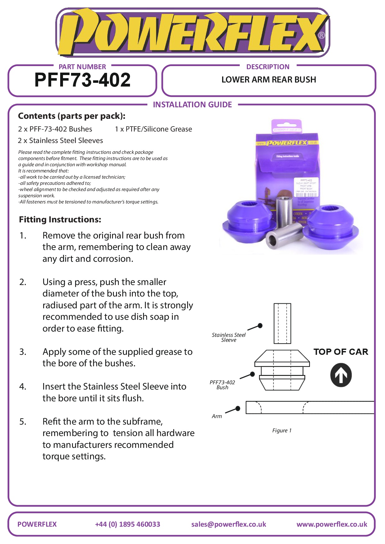 Front Arm, Rear Bush Swift Sport MK3, road