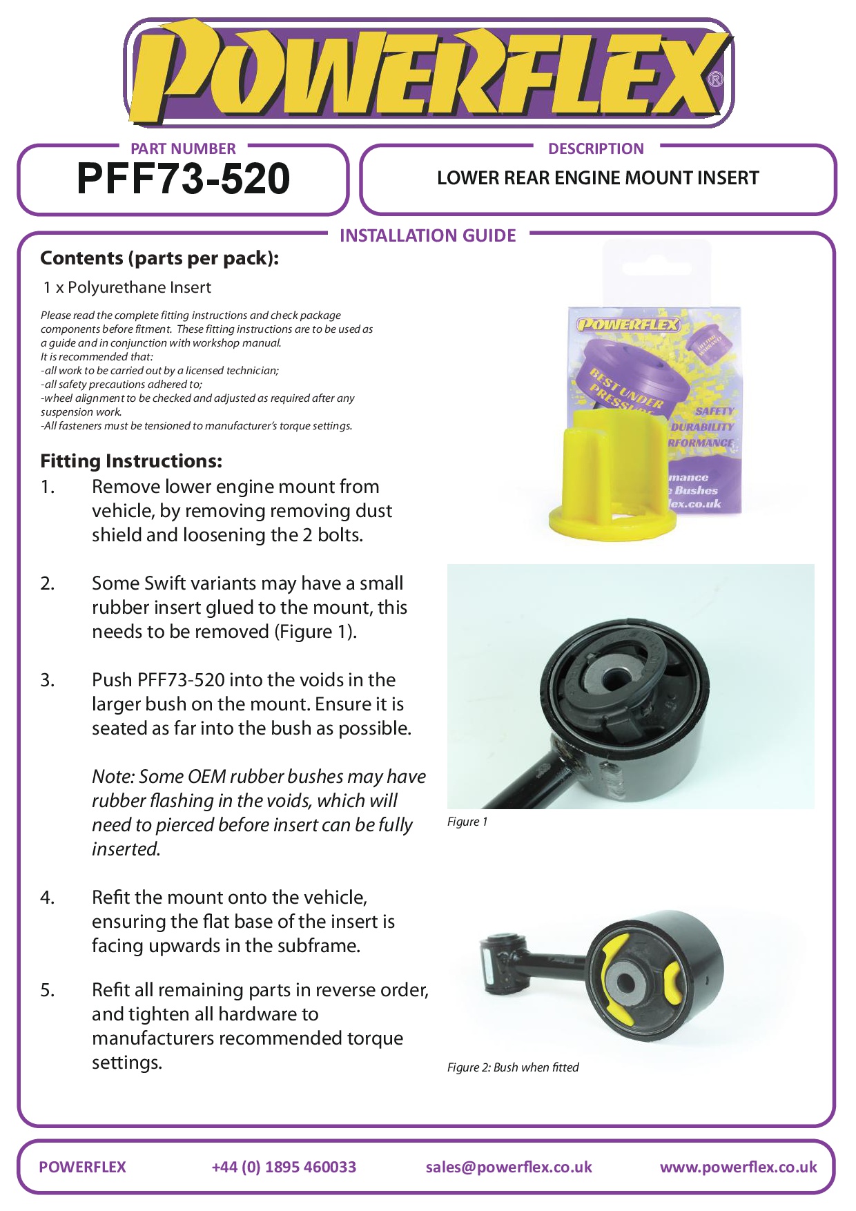 Lower Engine Mount Insert Swift Sport MK4, road