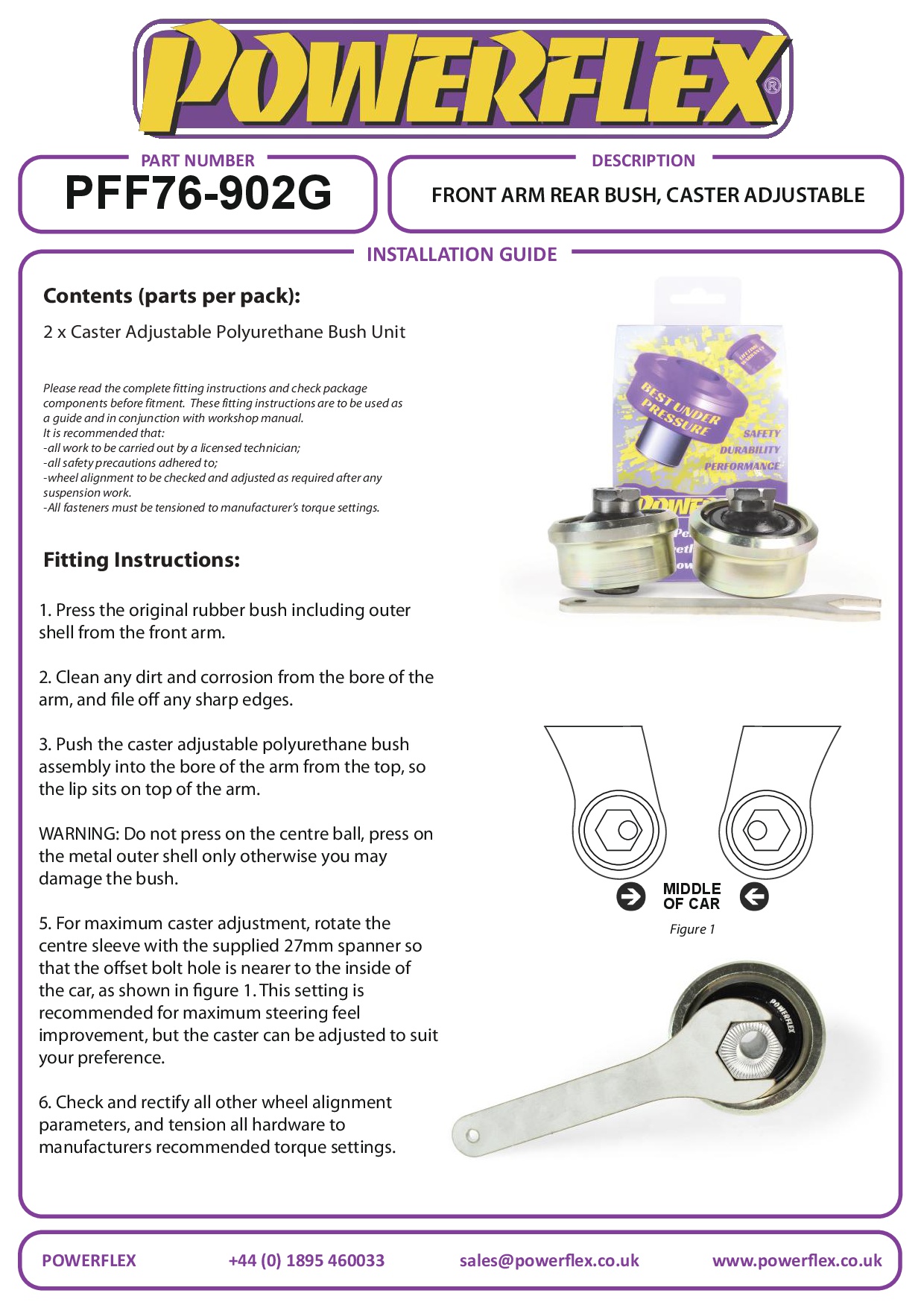 Front Wishbone Rear Bush Anti-Lift & Caster Adjust GR Yaris (2020-2024), black