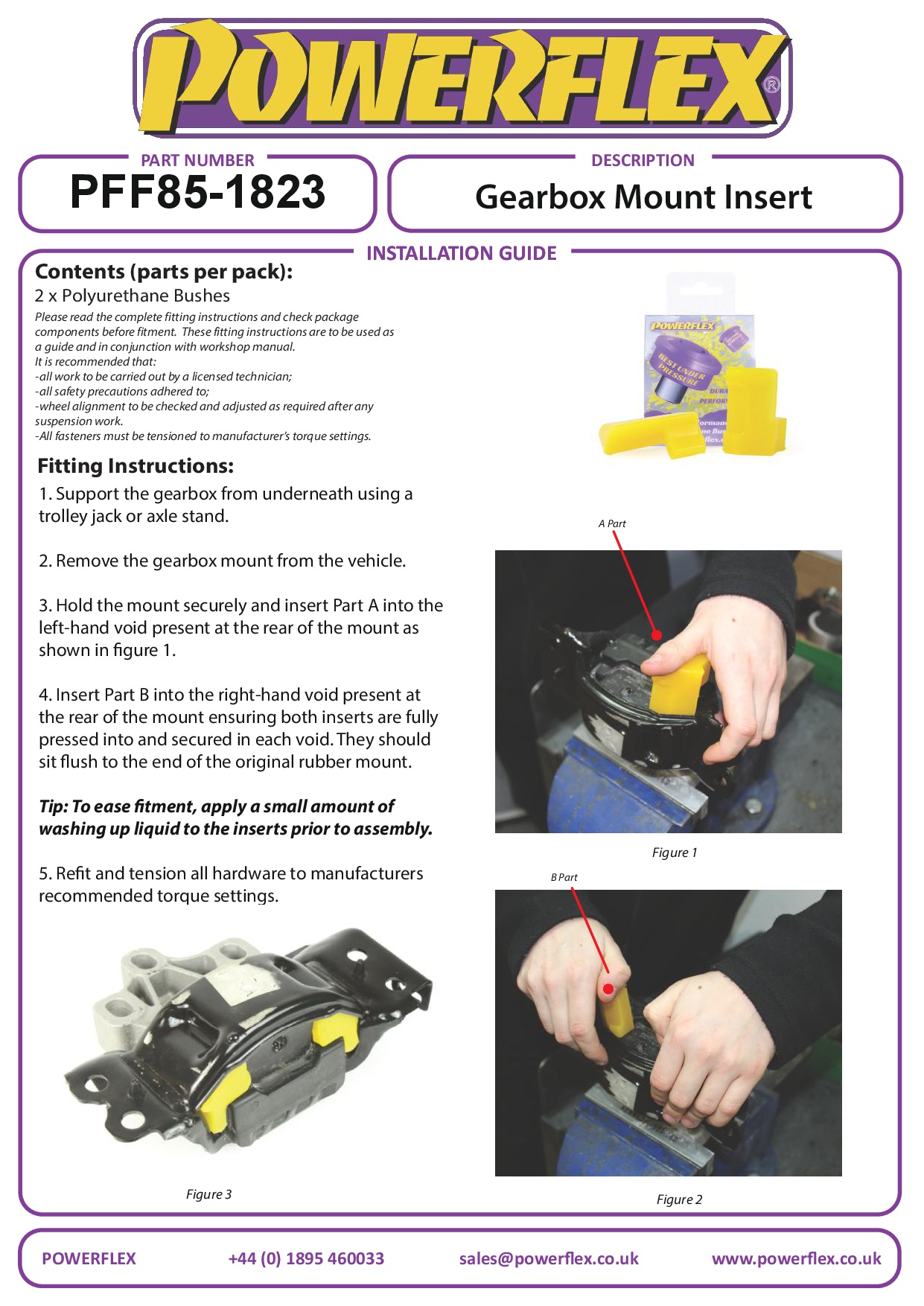 Gearbox Mount Insert, 3 Cylinder & Diesel A1 / S1, Arona, Ibiza Models, Scala, Polo, road