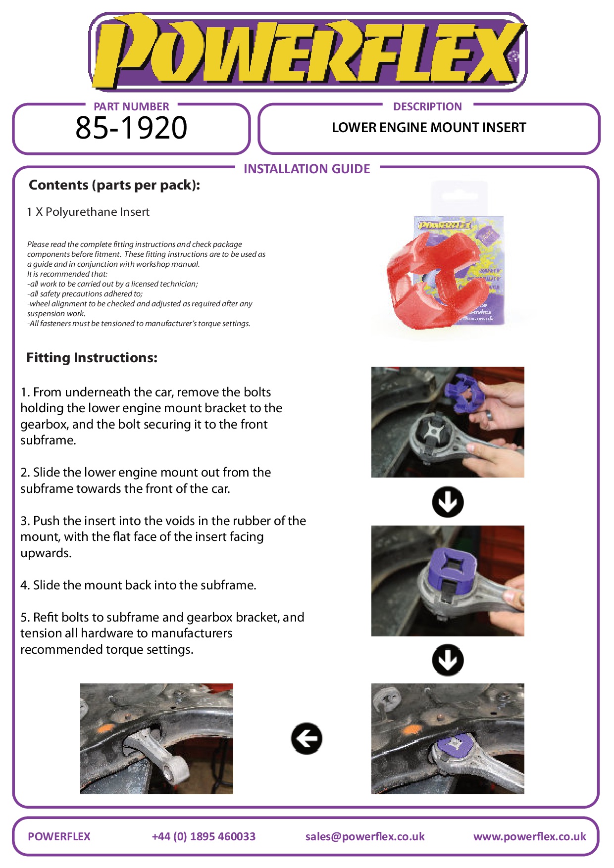 Lower Torque Mount Large Bush Insert (Motorsport) Mii, Citigo, Up! inc. GTI, black