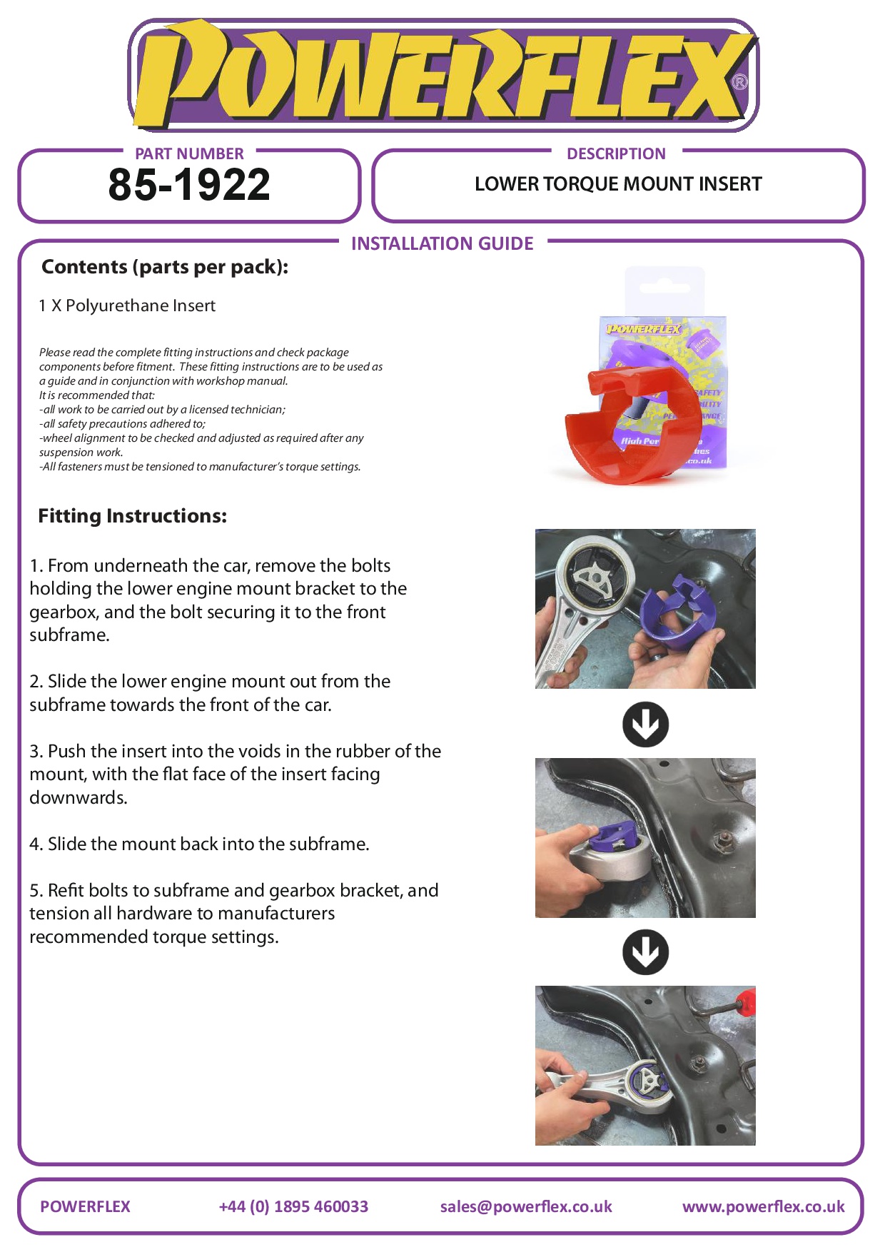 Lower Torque Mount Large Bush Insert (Tuned/Track) Citigo, Up! inc. GTI, road