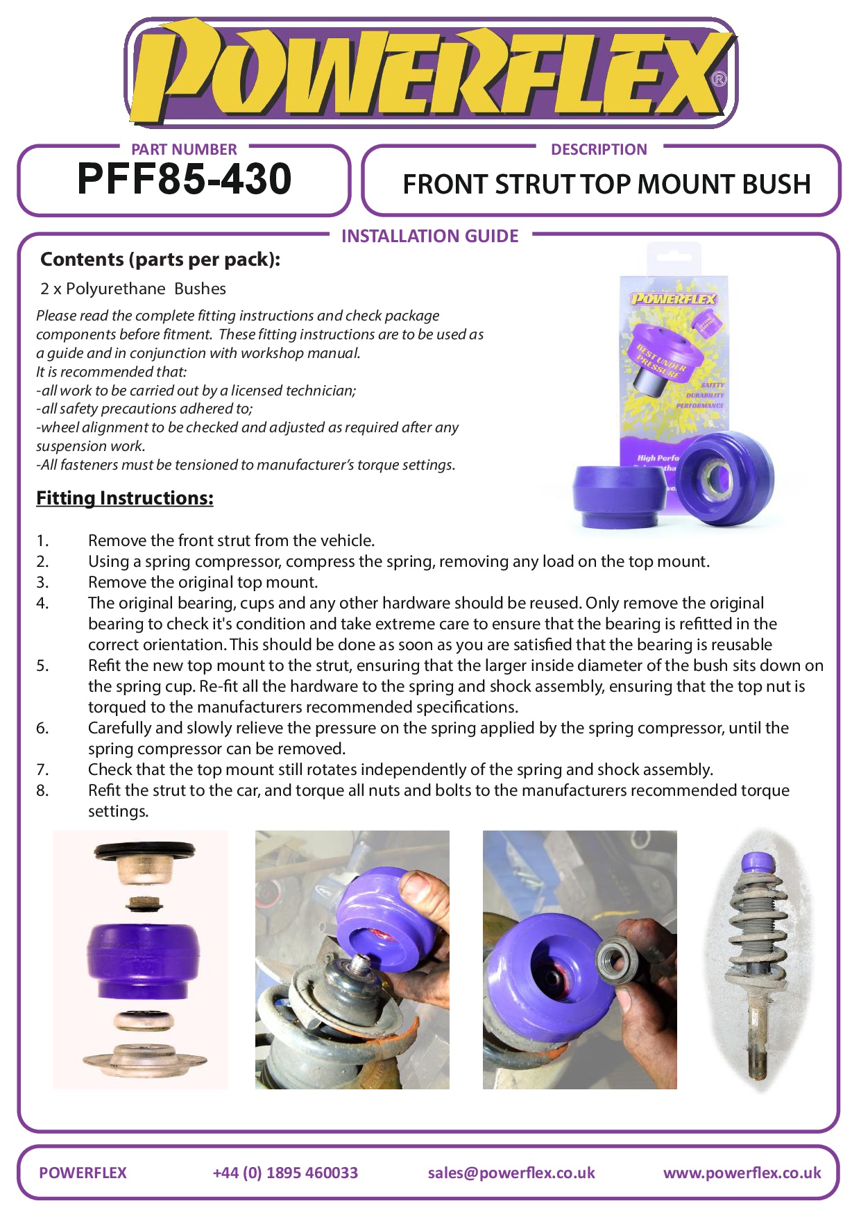 Front Strut Top Mount Bush A1 / S1, A3 / S3 / RS3, TT Models, Ibiza Models, Leon Models, Mii, Toledo Models, Citigo, Fabia Models, Octavia, Rapid, Roomster Models, Beetle Models, Bora Models, Golf, Jetta Models, Polo, Up! inc. GTI, road