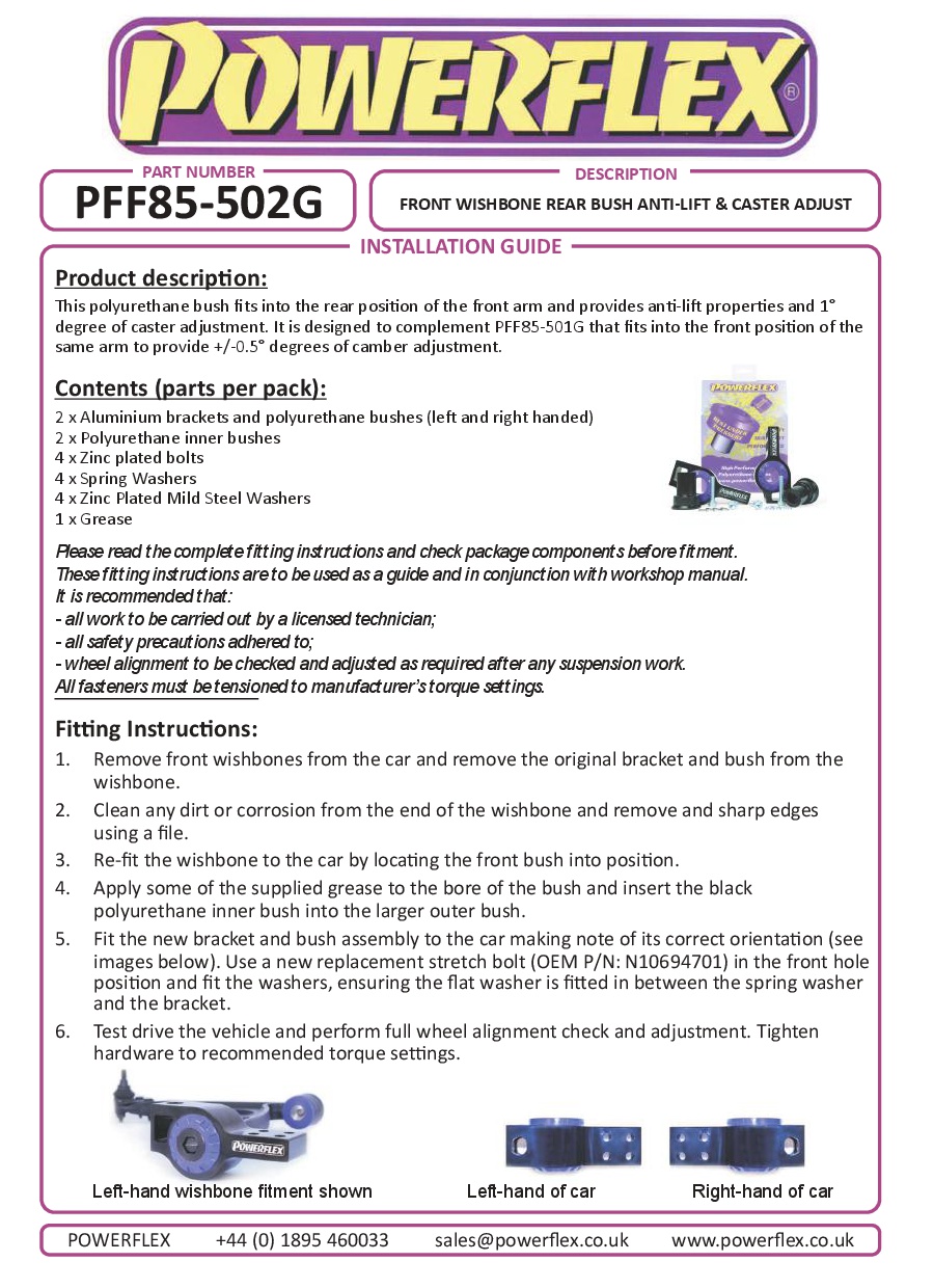 Front Wishbone Rear Bush Anti-Lift & Caster Offset A3 / S3 / RS3, Altea 5P (2004-), Leon Models, Toledo Models, Octavia, Superb Models, Bora Models, Caddy Models, Eos 1F, Golf, Jetta Models, Scirocco Models, Touran Models, Vento Models, black
