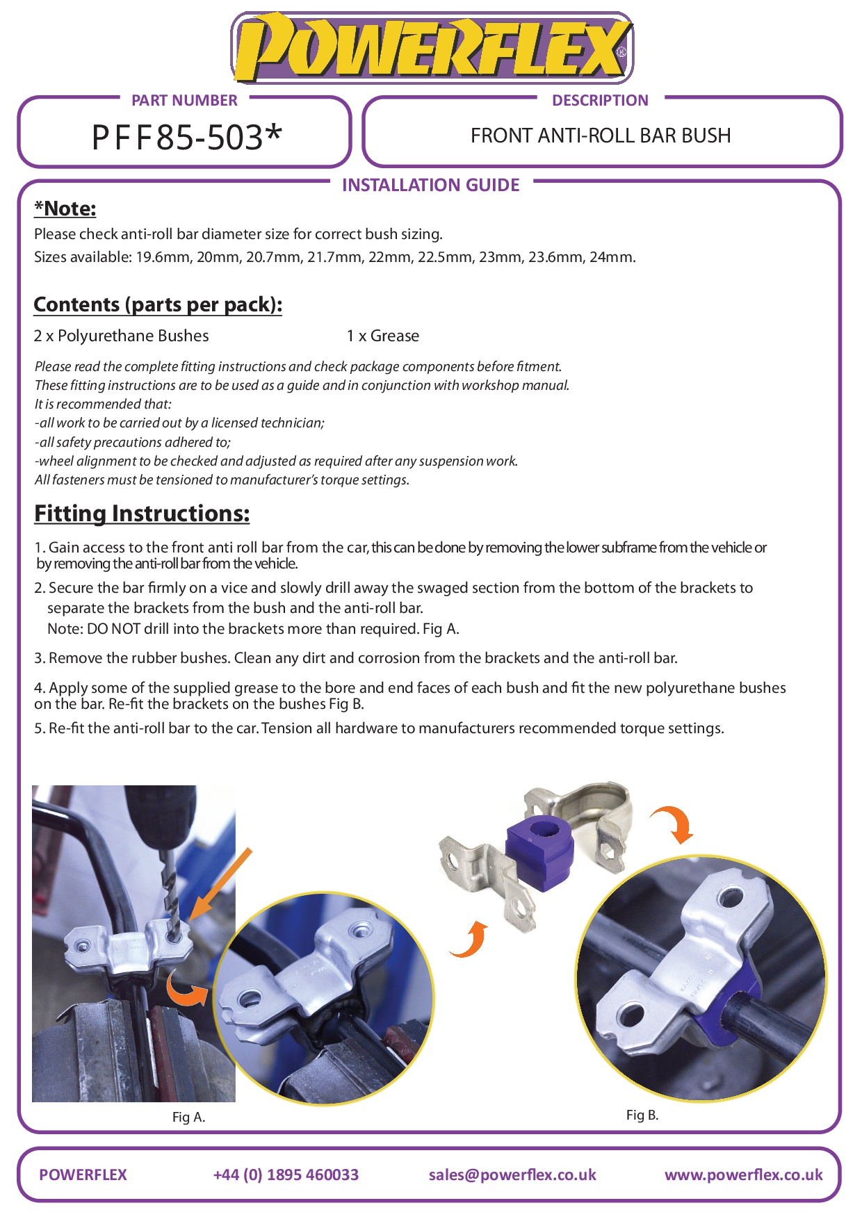 Front Anti Roll Bar Bush 22.5mm A3 / S3 / RS3, TT Models, Leon Models, Octavia, Superb Models, Beetle Models, Bora Models, Eos 1F, Golf, Jetta Models, Passat Models, Scirocco Models, Vento Models, black