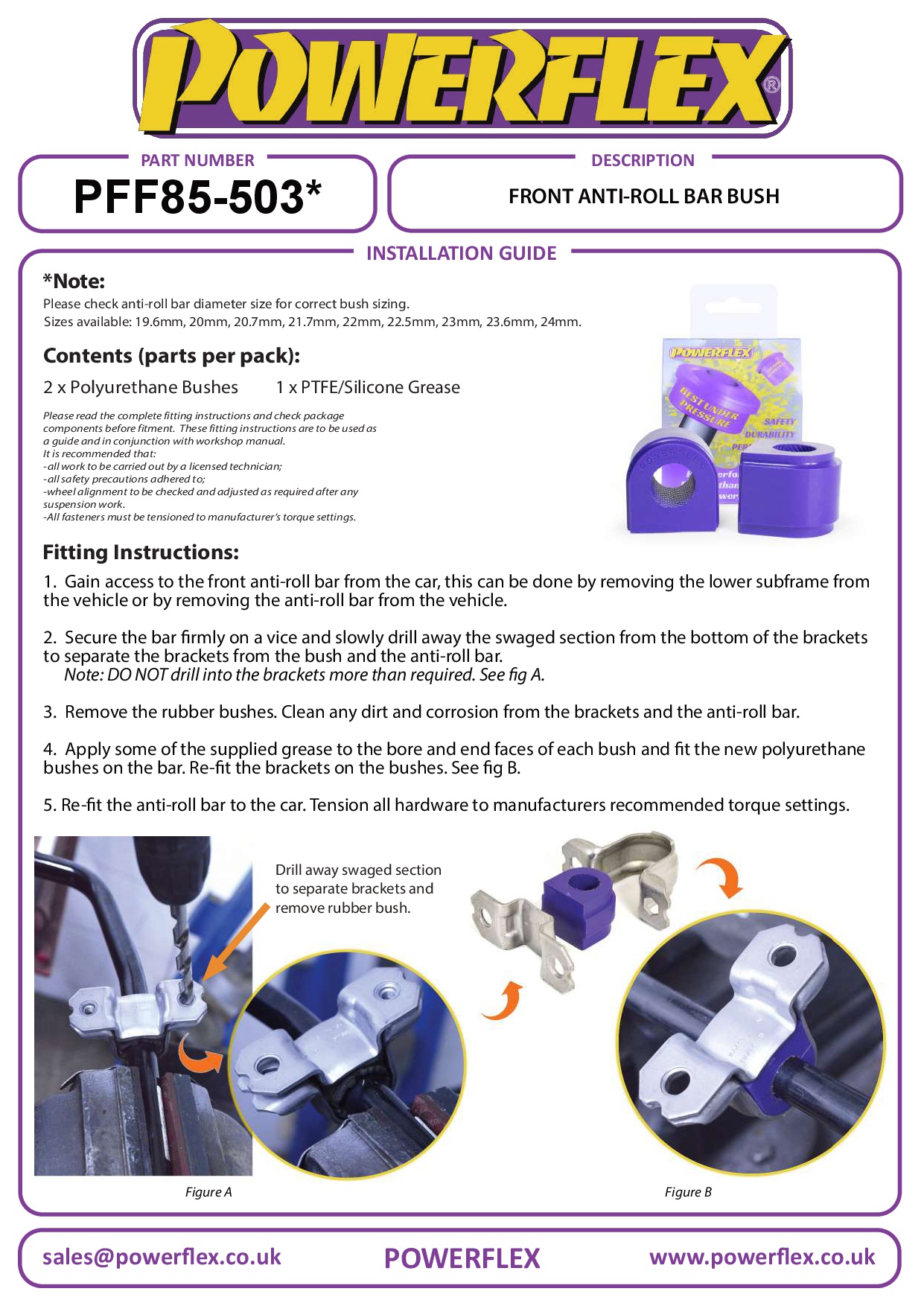 Front Anti Roll Bar Bush 24mm A3 / S3 / RS3, TT Models, Altea 5P (2004-), Leon Models, Toledo Models, Octavia, Superb Models, Beetle Models, Bora Models, Eos 1F, Golf, Jetta Models, Passat Models, Scirocco Models, Tiguan Models, Touran Models, Vento Model