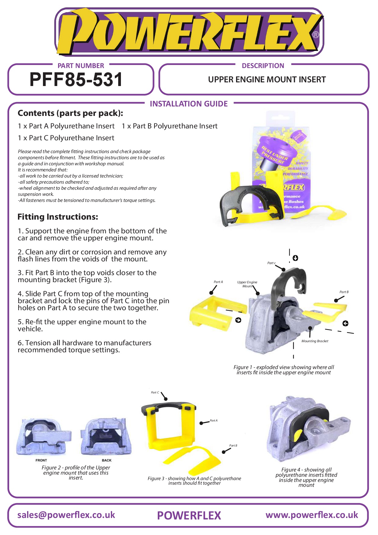 Inzetstuk bovenste motorsteun A3 / S3 / RS3, TT Models, Superb Models, Eos 1F, Golf, Jetta Models, Passat Models, Touran Models, straat