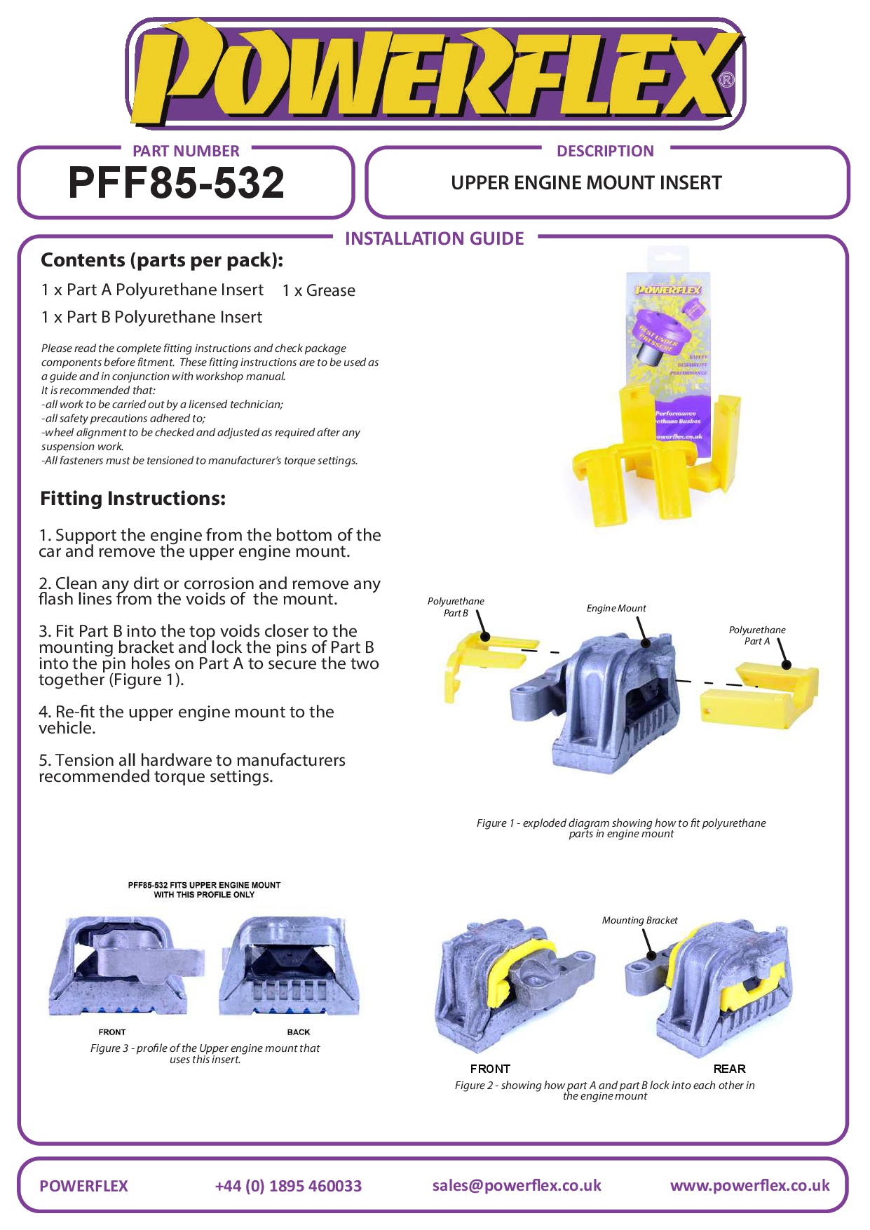 Inzetstuk bovenste motorsteun A3 / S3 / RS3, TT Models, Leon Models, Superb Models, Eos 1F, Golf, Jetta Models, Passat Models, Touran Models, straat
