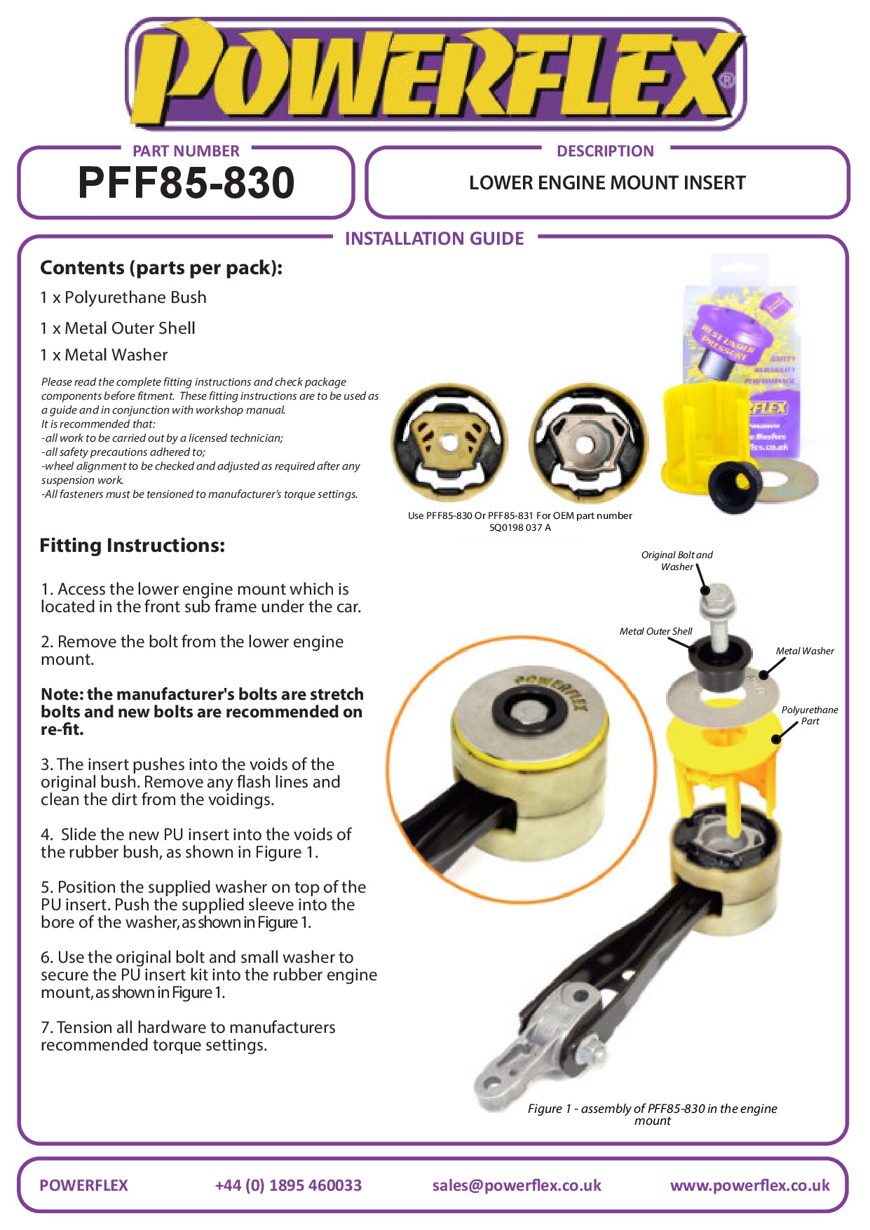 Lower Engine Mount Insert (Large) A3 / S3 / RS3, Q2, Q3 / RSQ3, TT Models, Transit, Cupra Formentor (2020 on), Leon Models, Tarraco, Karoq, Kodiaq, Octavia, Superb Models, Caddy Models, Golf, Jetta Models, Passat Models, T-Roc, Tiguan Models, Touran Model