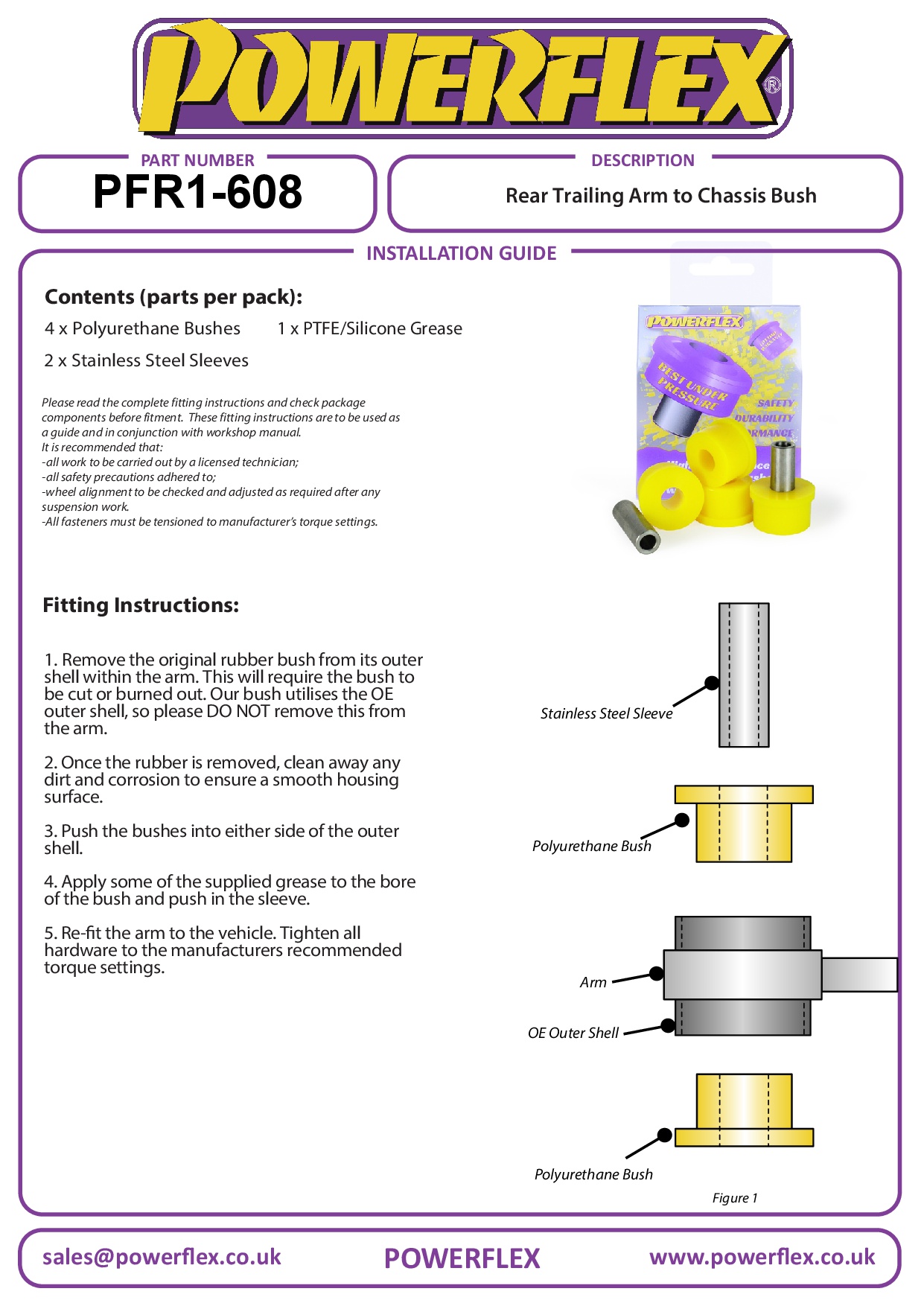 Rear Trailing Arm to Chassis Bush 164 V6 & Twin Spark, black