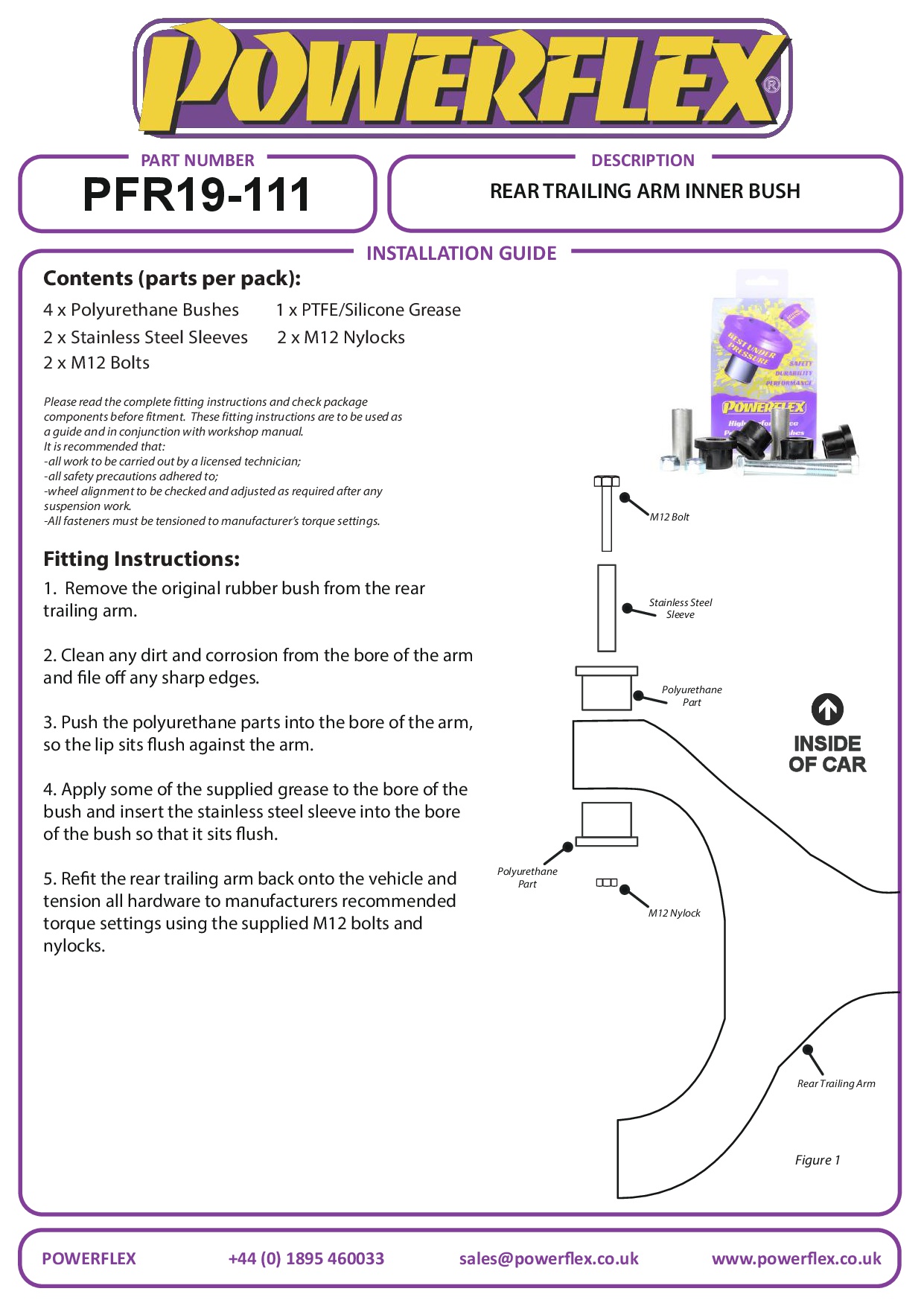 Rear Trailing Arm Inner Bush Escort Models, MK3 Granada inc. Scorpio, Sierra Models, road