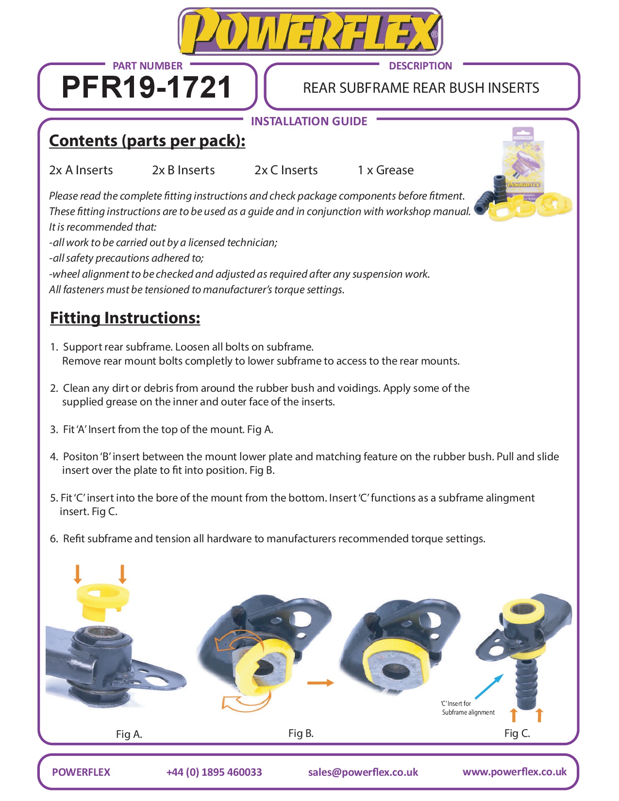 Achterste subframe achterste businzet Mustang, black