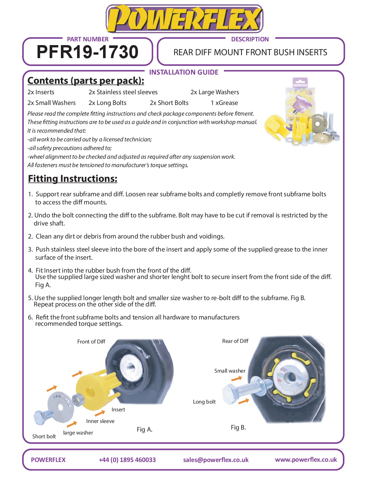 Achterste differentieelmontage inzetstuk voorste bus Mustang, black
