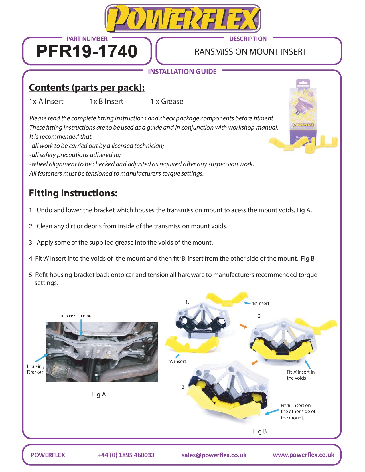 Transmissiebevestigingsinzetstuk Mustang, black