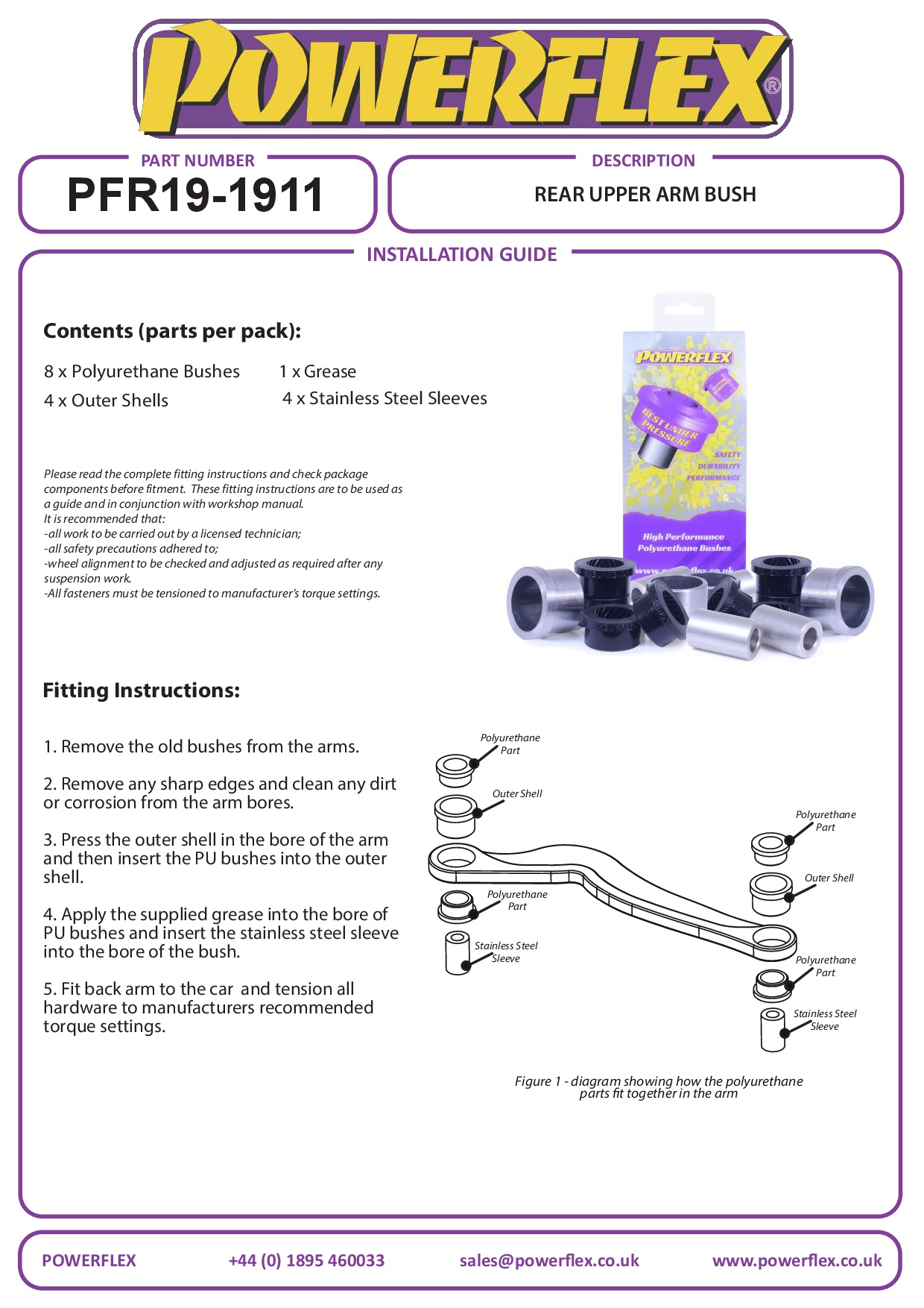 Achterste bovenarmbus Mondeo Models, S-Max Models, S60 2WD, S60 AWD, S80, V60 inc R, XC60, XC70 P3, black