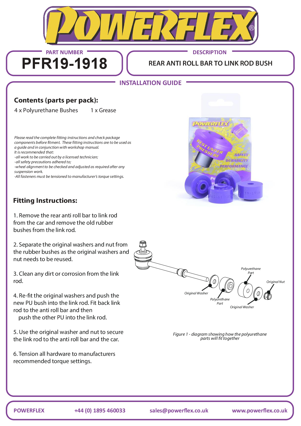 Rear Anti Roll Bar To Link Rod Bush Mondeo Models, S-Max Models, S60 2WD, S60 AWD, S80, V60 inc R, V70, XC60, XC70 P3, black