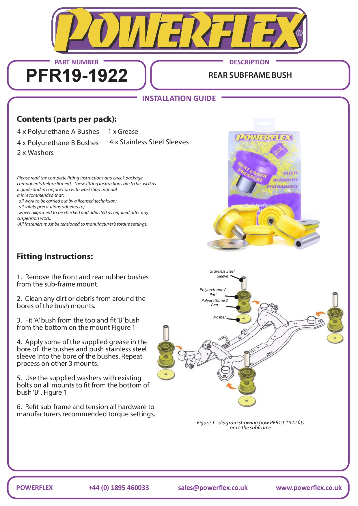 Achterste subframebus Mondeo Models, S-Max Models, S60 2WD, S60 AWD, S80, V60 inc R, V70, XC60, XC70 P3, black
