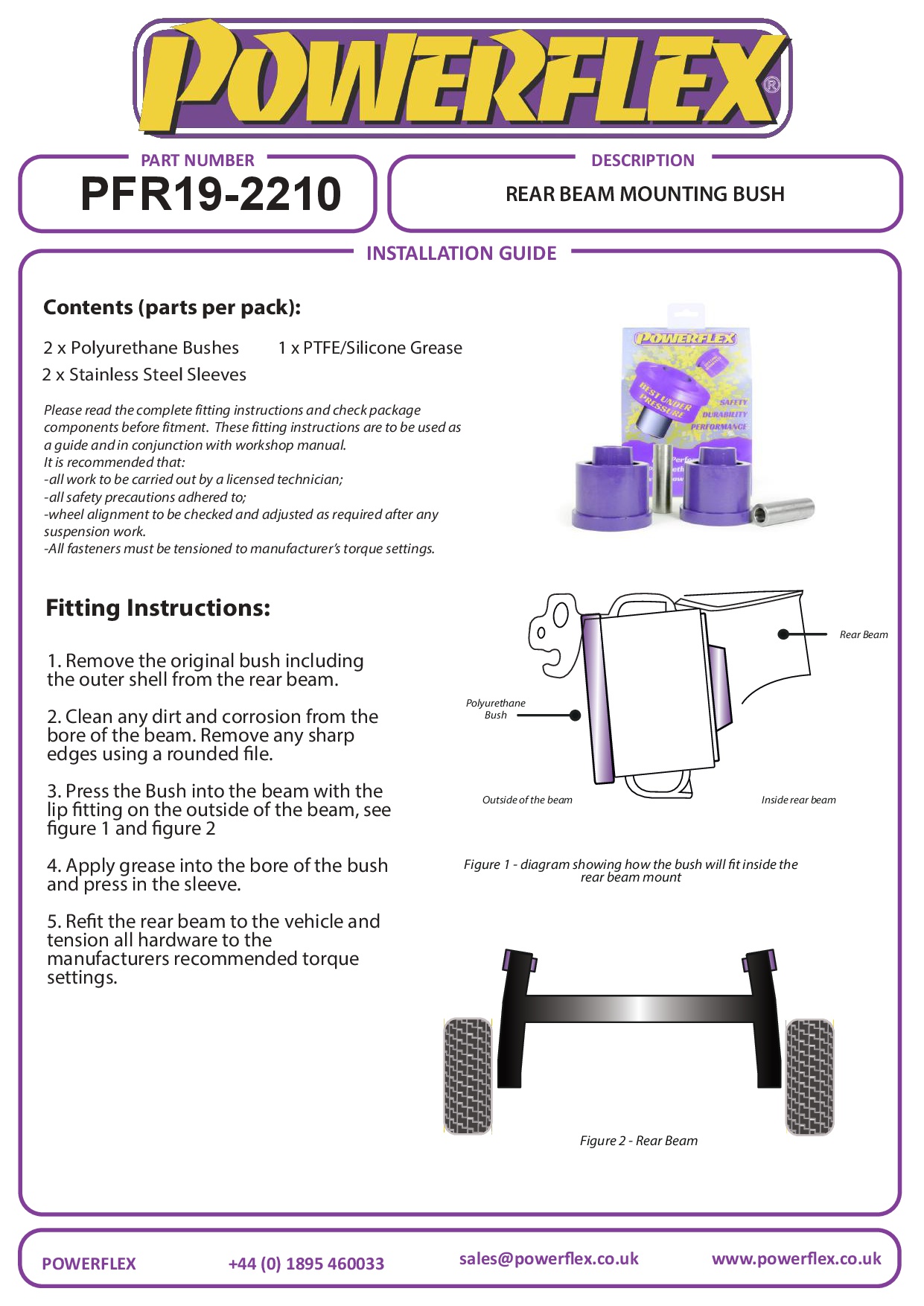 Rear Beam To Chassis Bush Fiesta Models, black