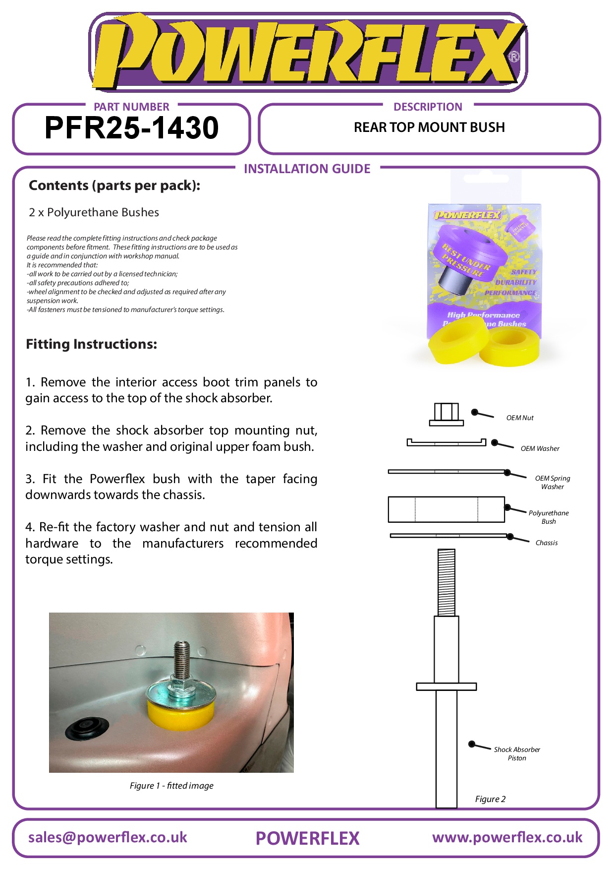 Rear Shock Absorber Top Mounting Bush - Fast Road/Track Jazz / Fit Models, road