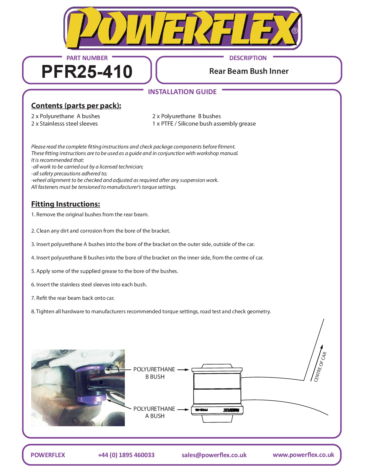 Rear Beam Mounting Bush Jazz / Fit Models, road
