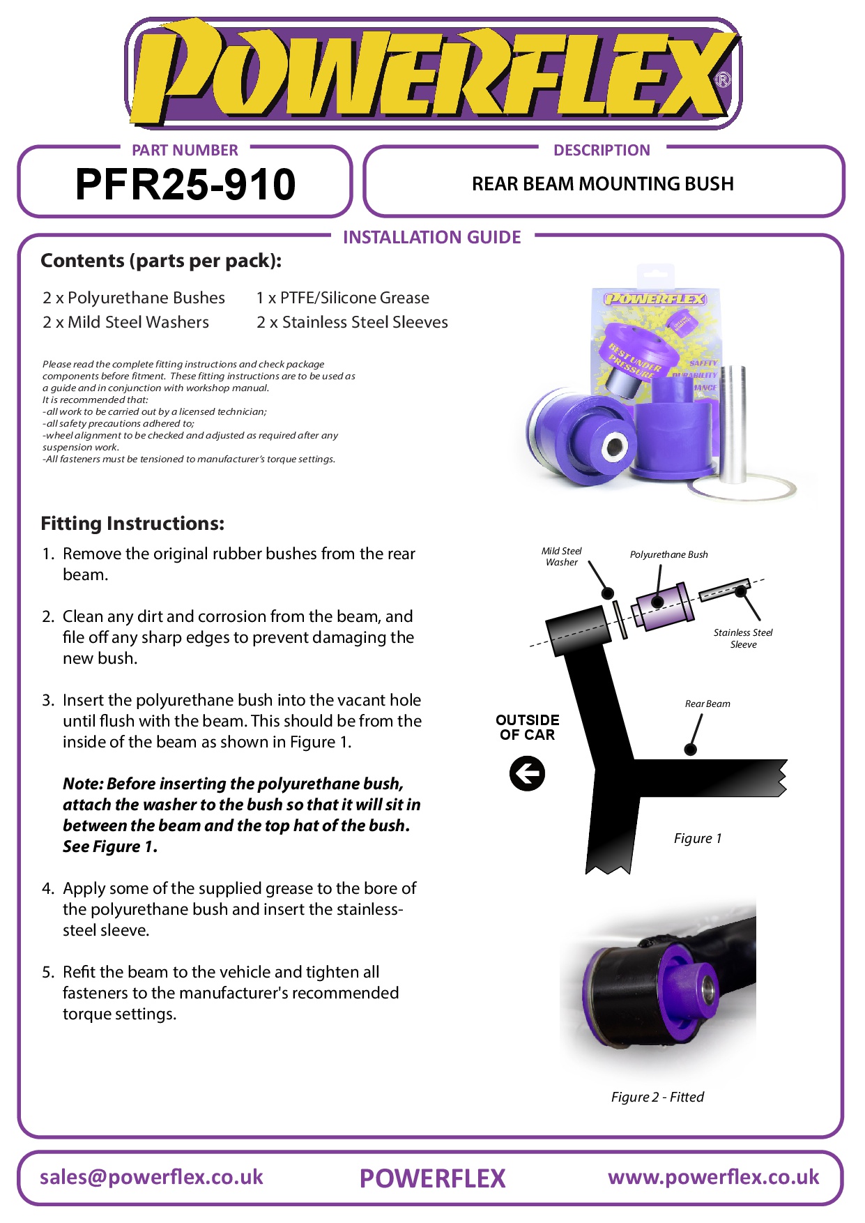 Rear Beam Mounting Bush Civic Models, road