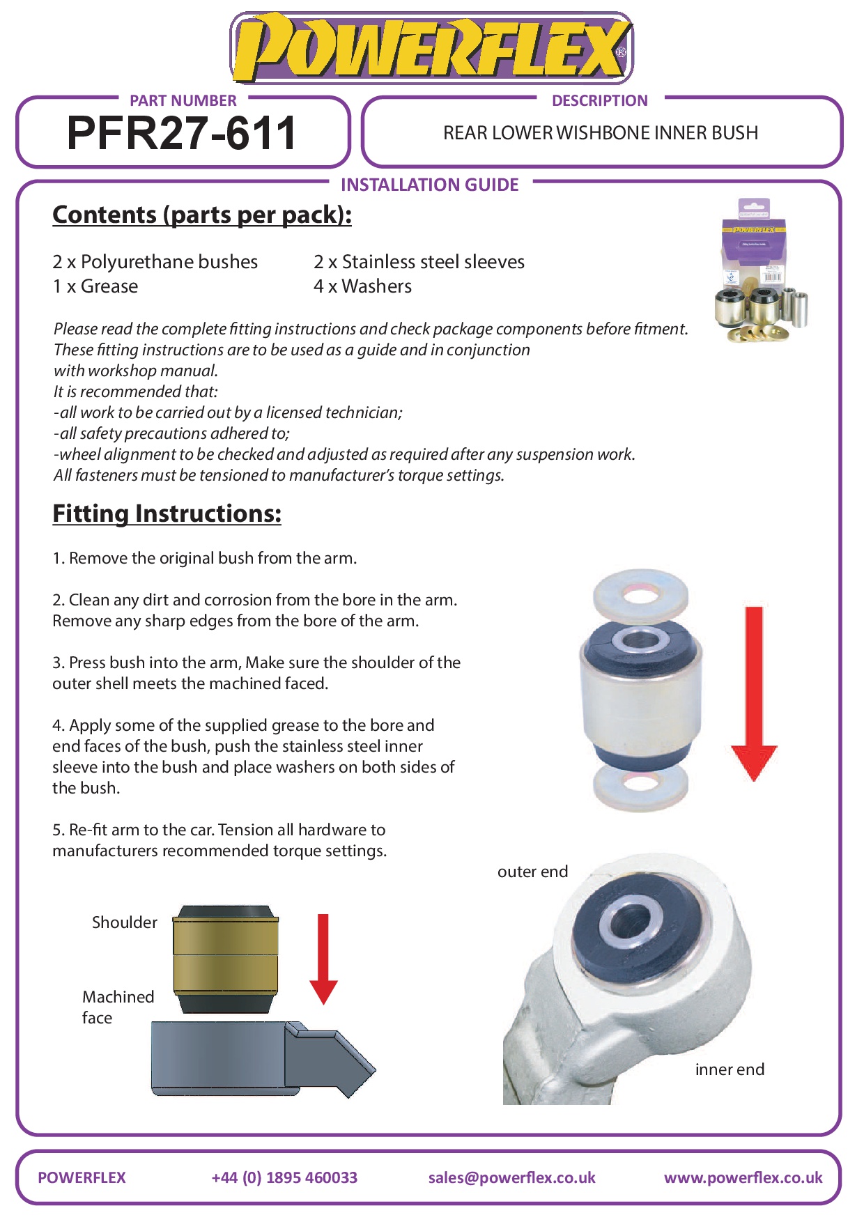 Rear Lower Arm Inner Rear Bush F-Type, S Type - X200, S Type inc R - X202/4/6 (2002 - 2009), XF, XFR - X250, XJ - X351, XJ, XJ8 - X350 - X358 (2003 - 2009), XK, XKR - X150, road