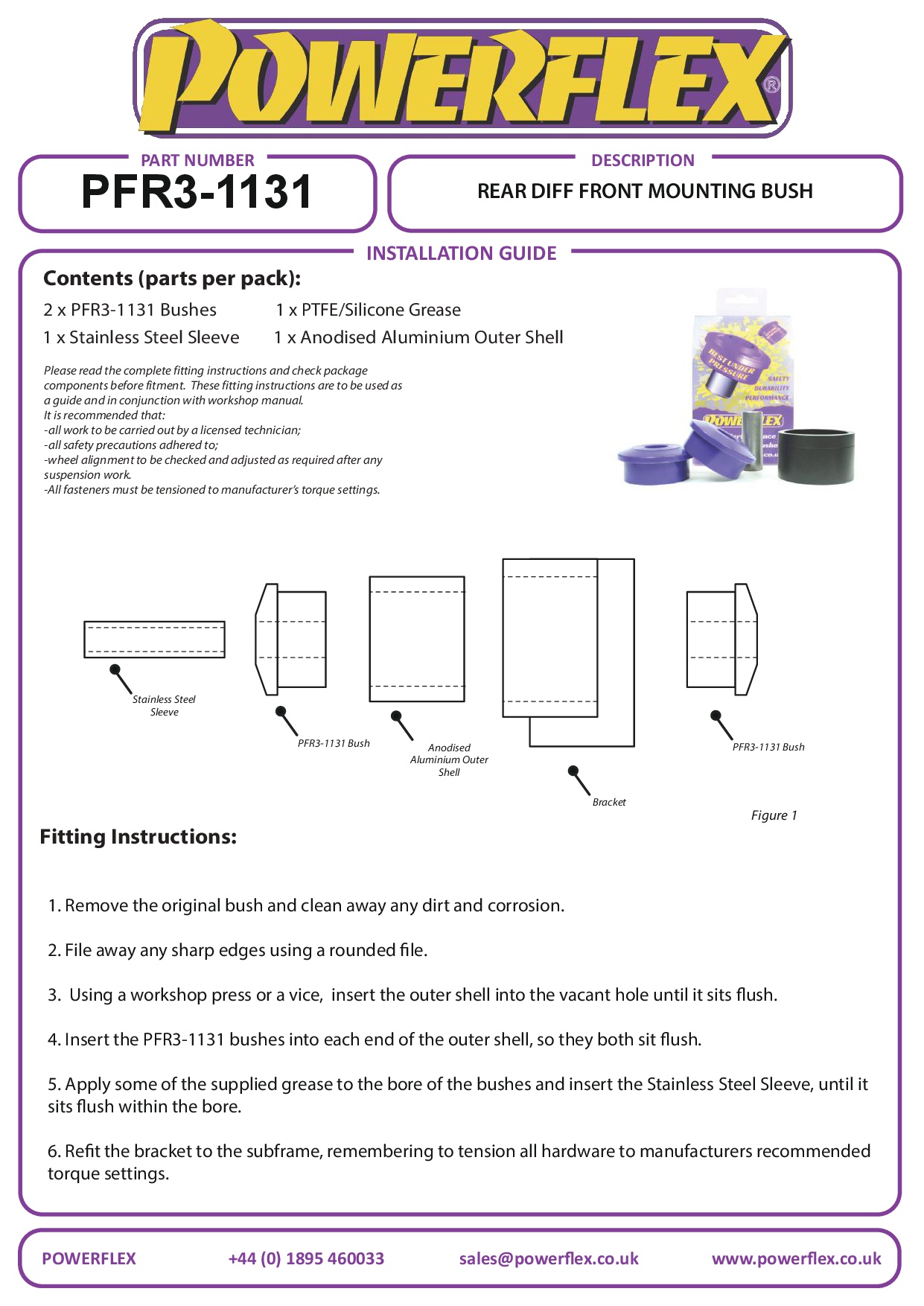 Rear Diff Front Mounting Bush A6 / S6 / RS6, road