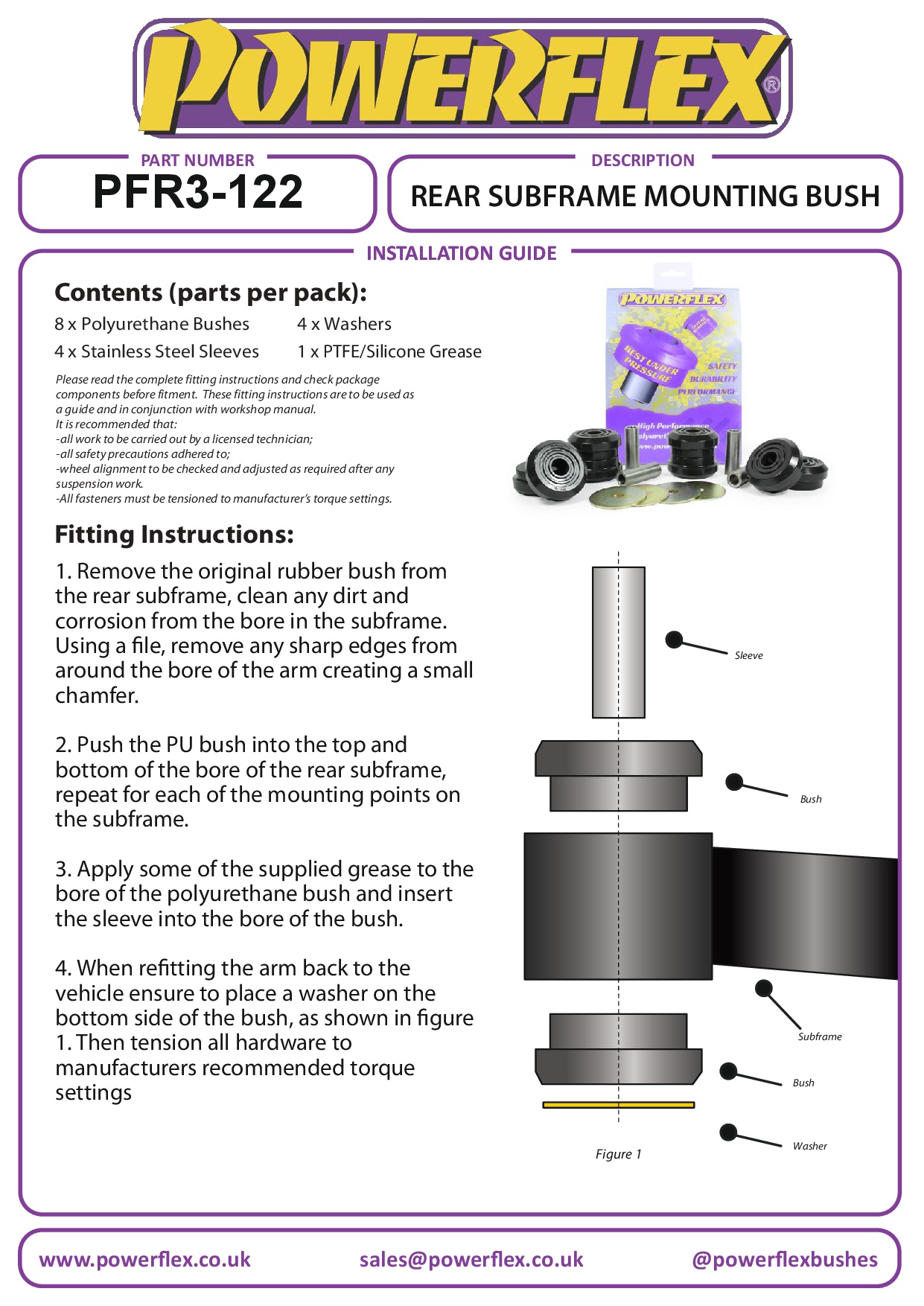 Montagebus achtersubframe 80 / 90 - inc S2/RS2 & Quattro, A4 / S4 / RS4, black