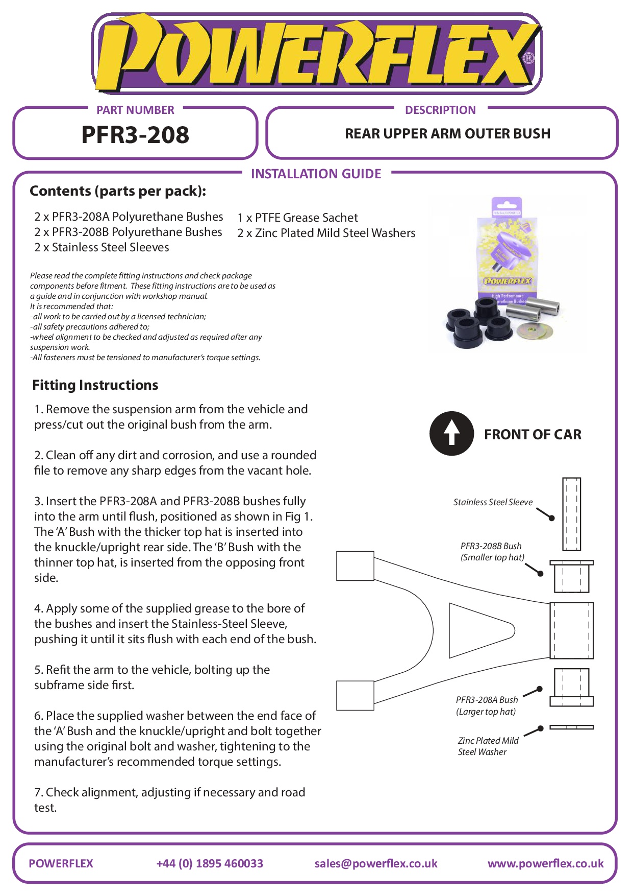 Achterste bovenarm buitenste bus 80 / 90 - inc S2/RS2 & Quattro, A4 / S4 / RS4, black