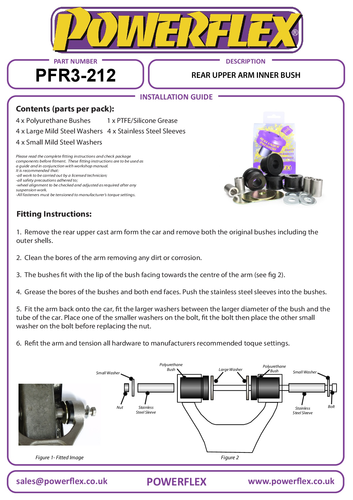 Binnenbus achterste bovenarm (gegoten arm) 80 / 90 - inc S2/RS2 & Quattro, A4 / S4 / RS4, black