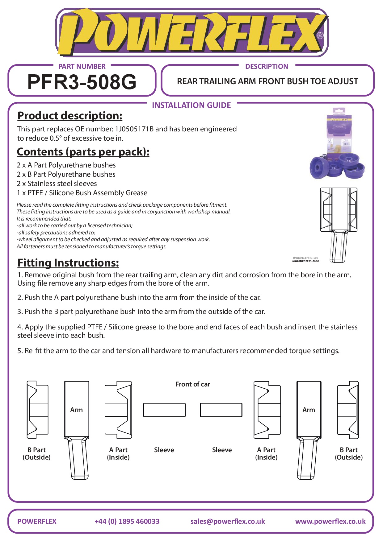 Achterste draagarm Voorste bus spoorverstelling A3 / S3 / RS3, TT Models, Leon Models, Octavia, Beetle Models, Bora Models, Golf, Jetta Models, straat