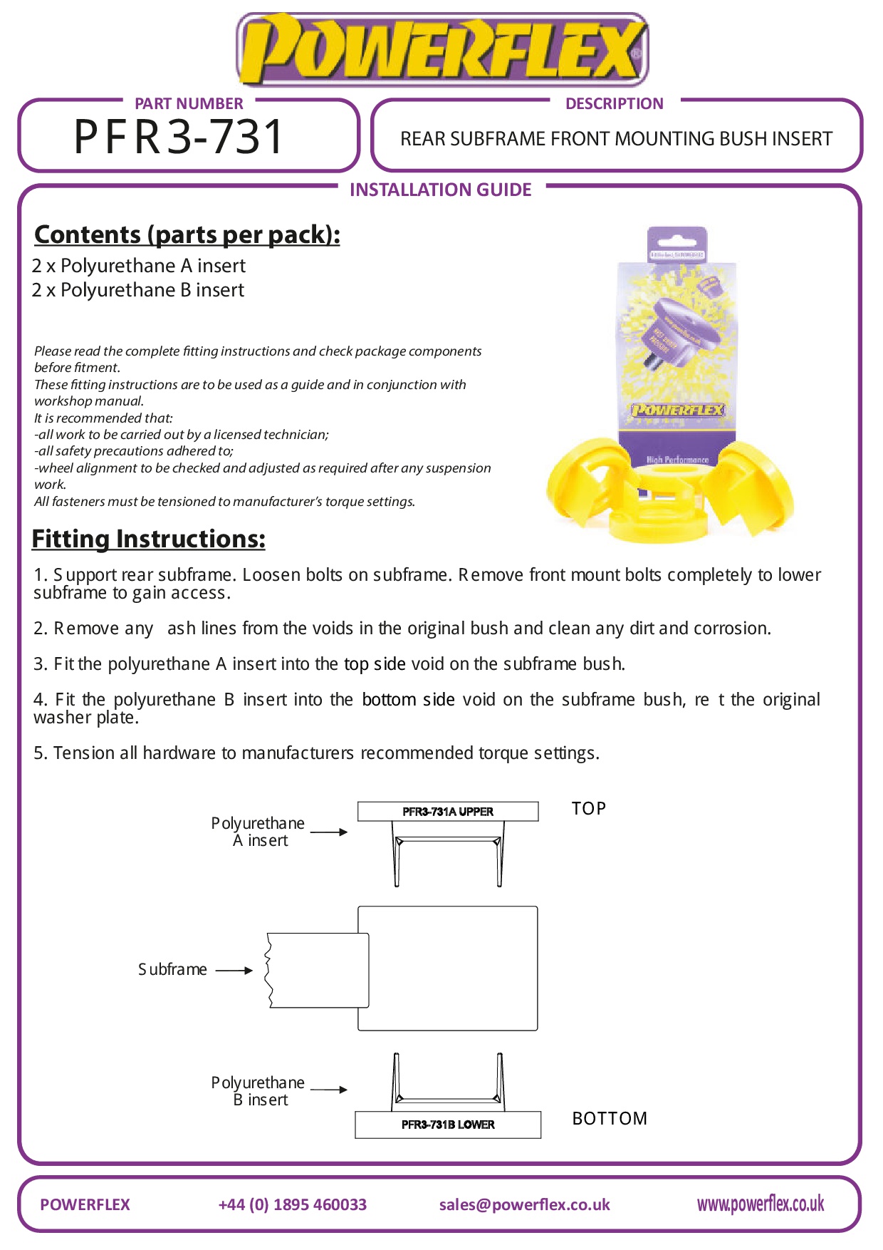 Achterste subframe Voorste businzet A4 / S4 / RS4, A5 / S5 / RS5, black