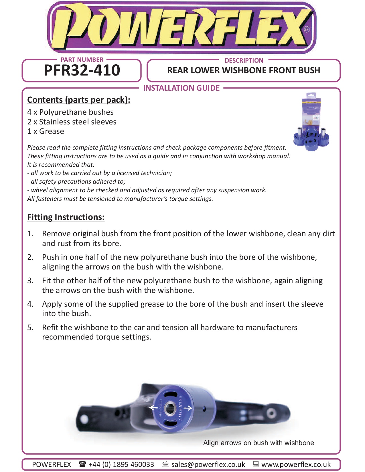 Achterste onderste draagarmvoorbus Discovery, Range Rover inc Sport, Evoque & Classic, straat