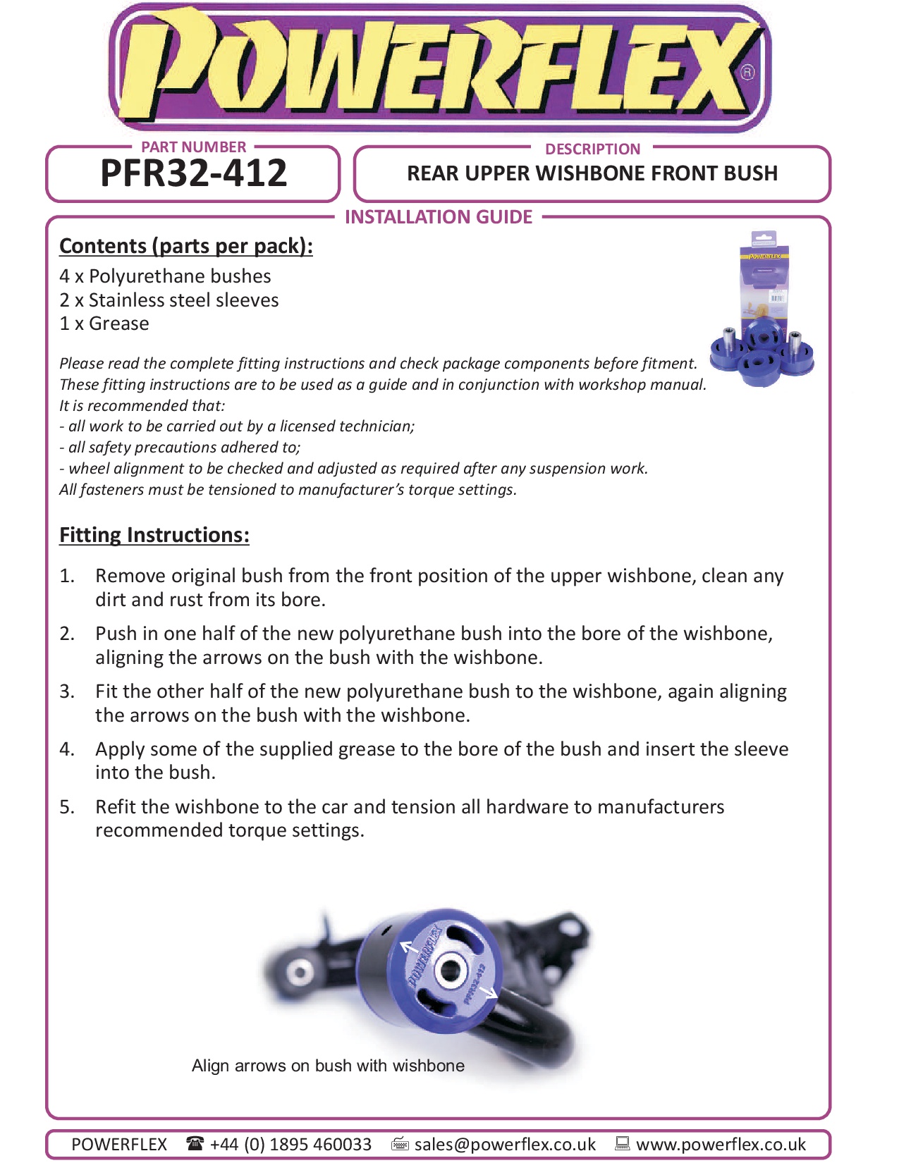Rear Upper Wishbone Front Bush Discovery, Range Rover inc Sport, Evoque & Classic, road