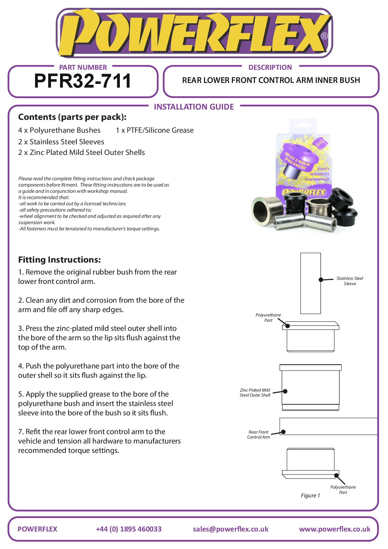 Rear Lower Front Control Arm Inner Bush Range Rover inc Sport, Evoque & Classic, road