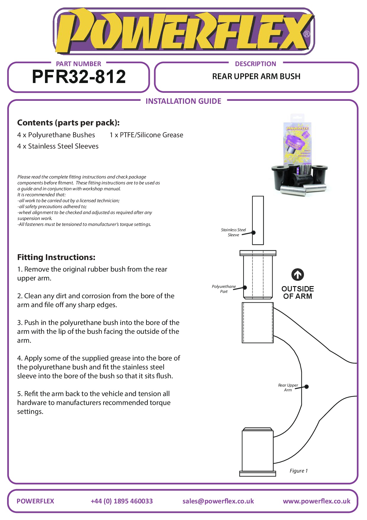 Achterste bovenarmbus Range Rover inc Sport, Evoque & Classic, straat