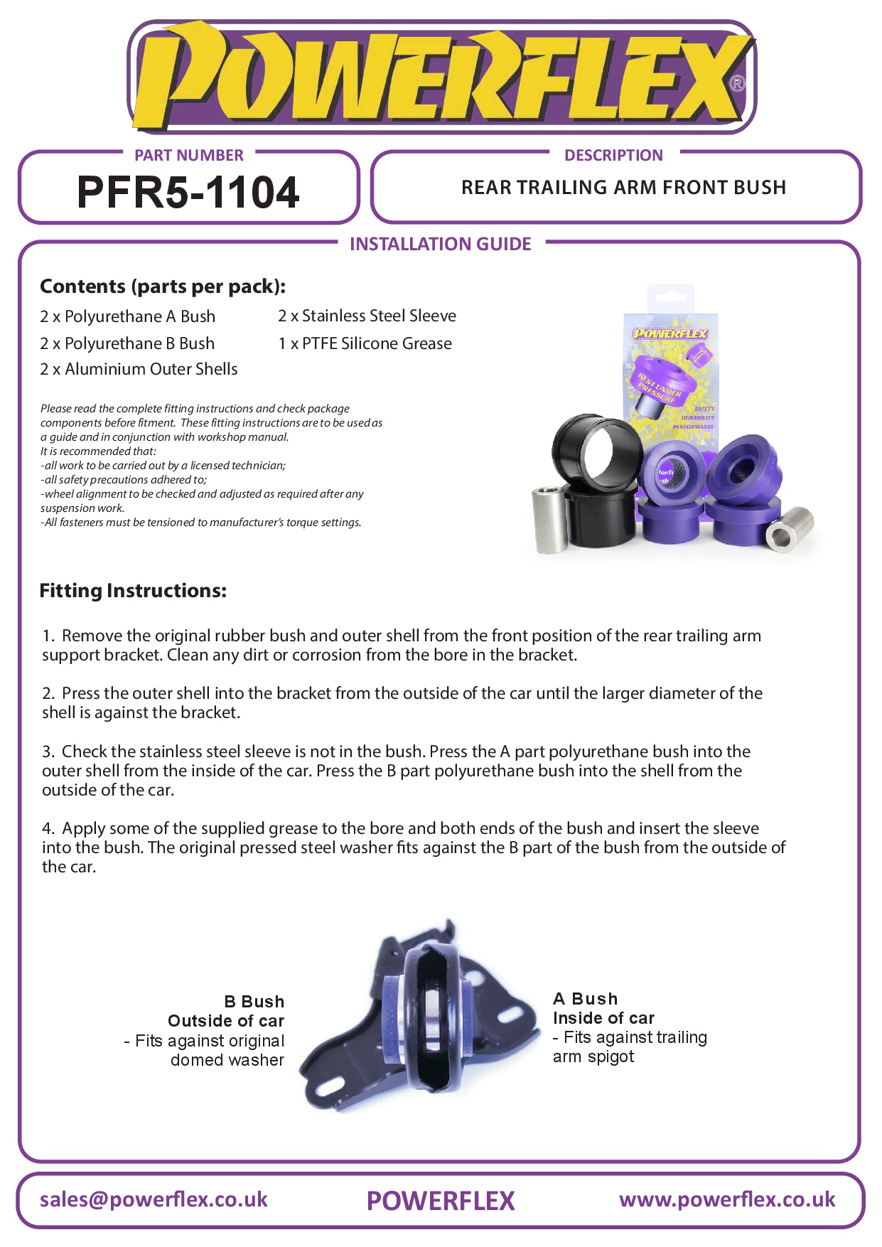 Achterste draagarm, voorste bus 60 mm R50/52/53 Gen 1, straat