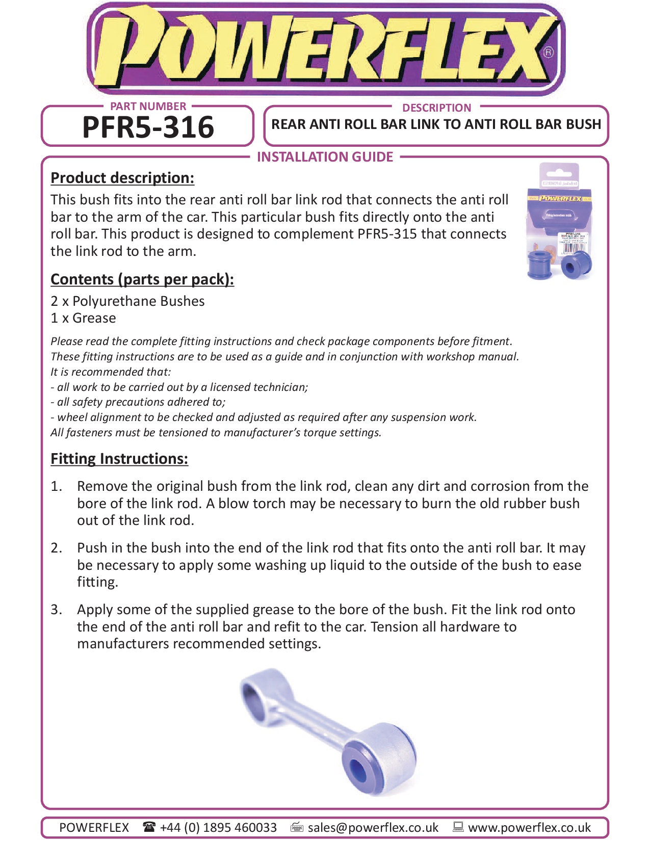 Rear ARB End Link To Bar Bush 3 Series, 5 Series, 6 Series, Z Series, heritage
