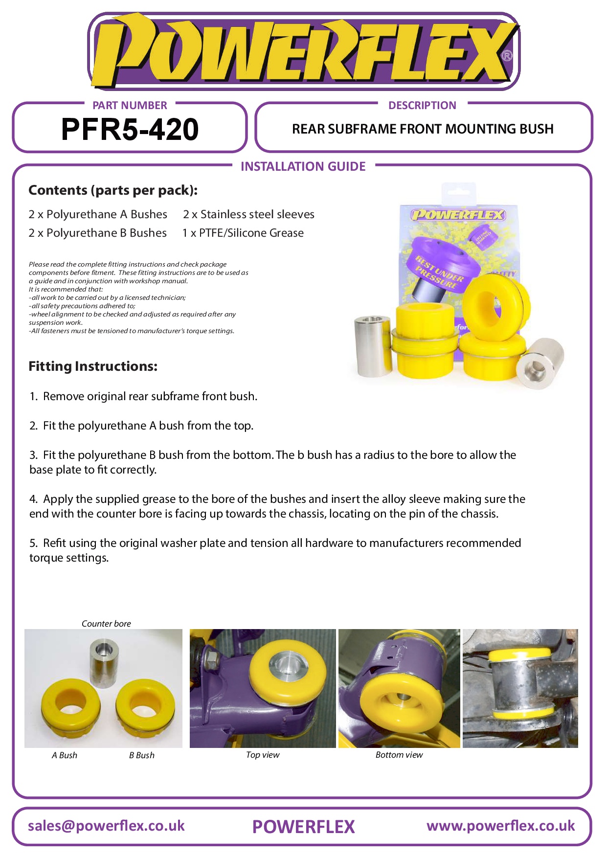 Rear Subframe Front Mounting Bush (Track/Msport) 1 Series, 3 Series, 4 Series, black