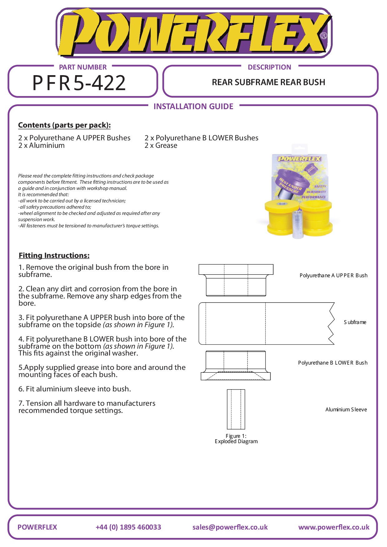 Rear Subframe Rear Mounting Bush (Track/Msport) 1 Series, 2 Series, 3 Series, 4 Series, black