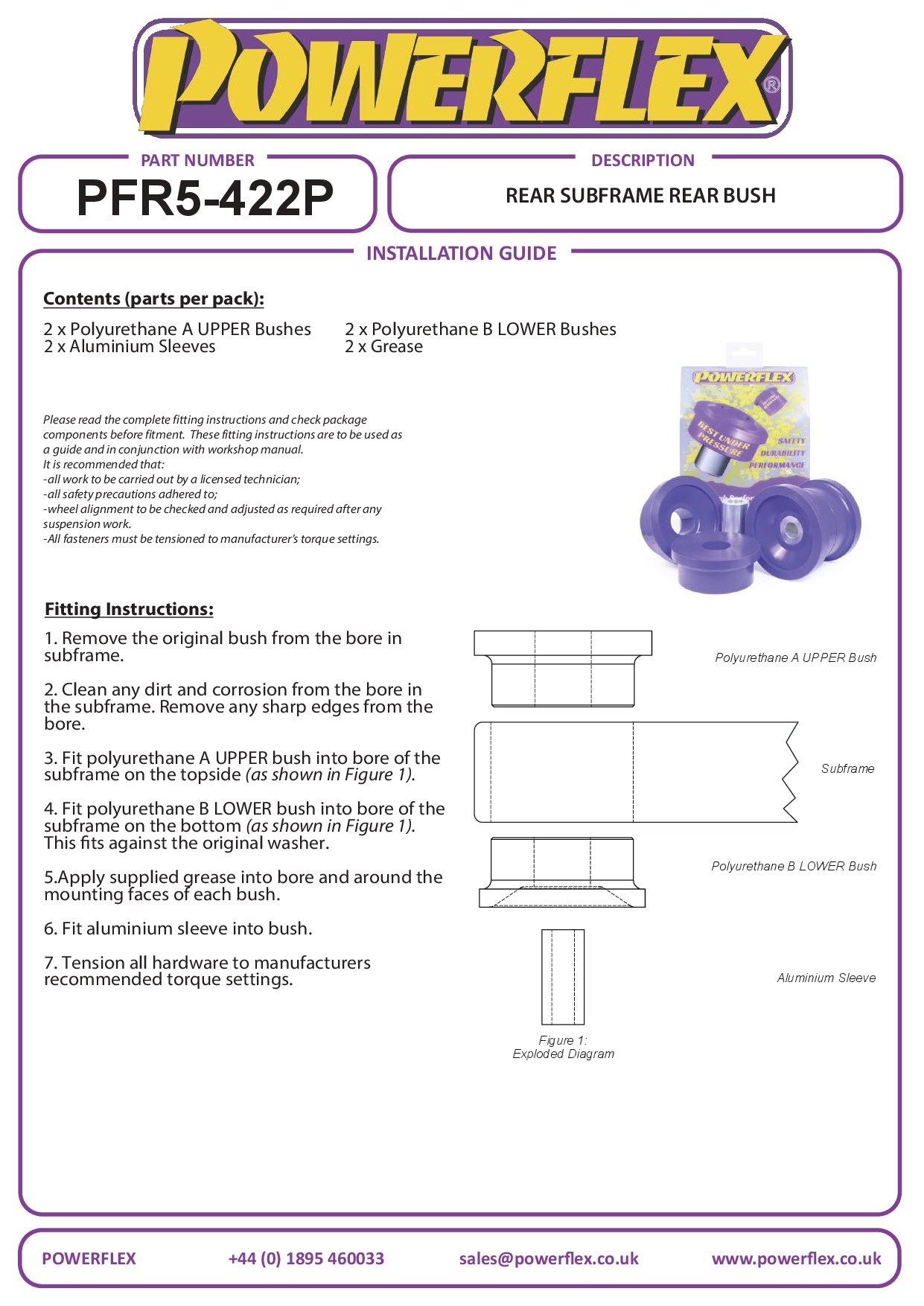 Rear Subframe Rear Mounting Bush (Fast Road) 1 Series, 2 Series, 3 Series, 4 Series, X Series, M12, road