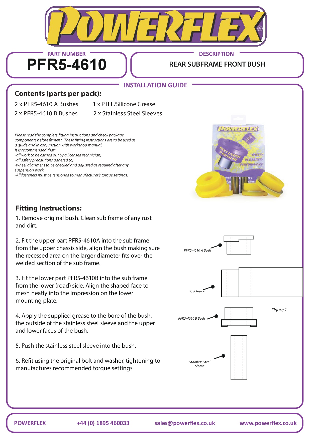 Achterste subframe voorste bus 3 Series, X Series, Z Series, straat