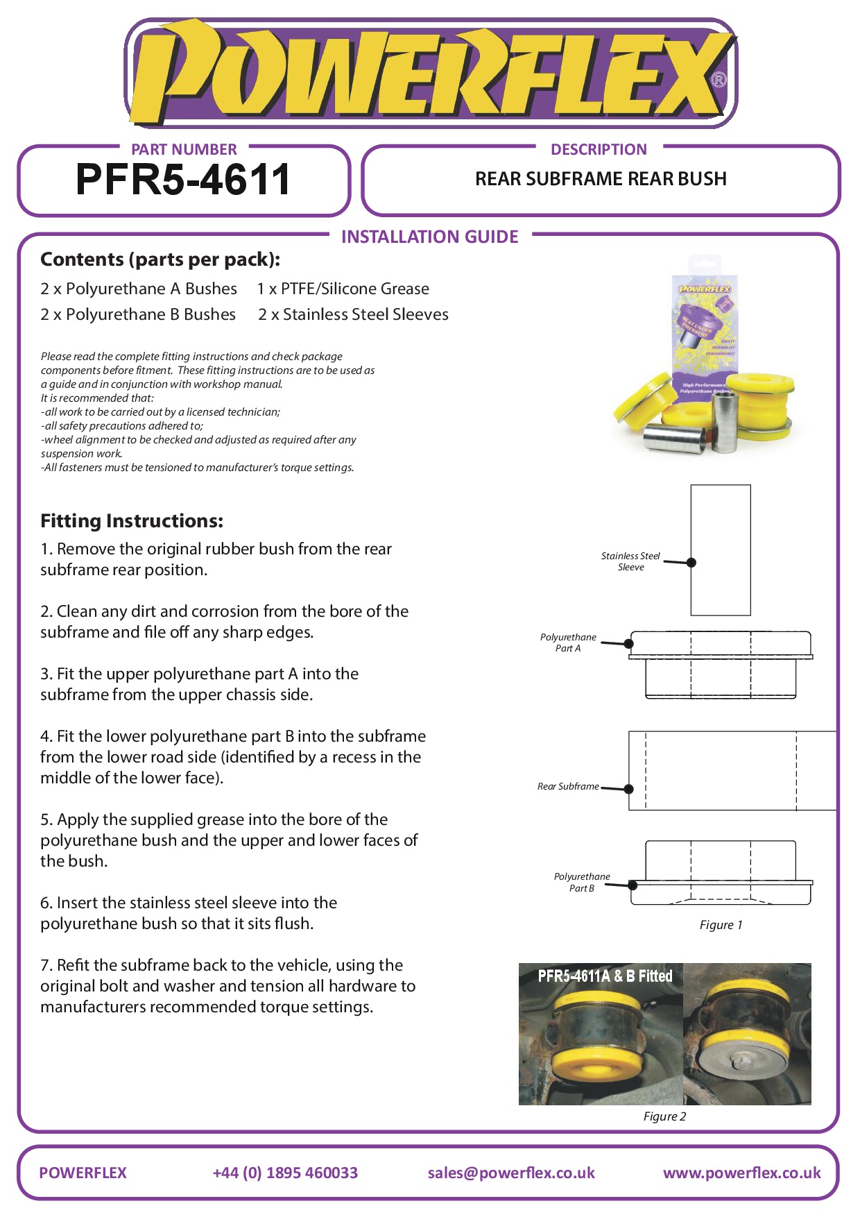 Rear Subframe Rear Bush 3 Series, X Series, Z Series, road