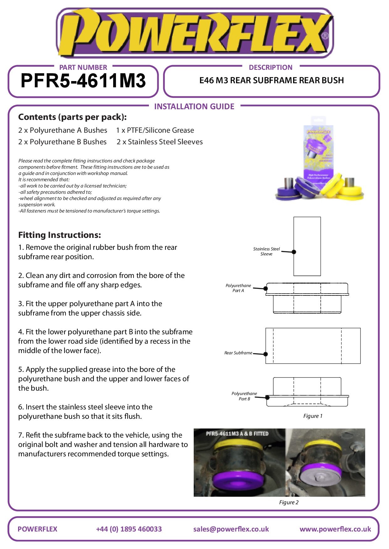 Rear subframe rear bushing 3 Series, street (E46 M3, Z4M, CS CSL)