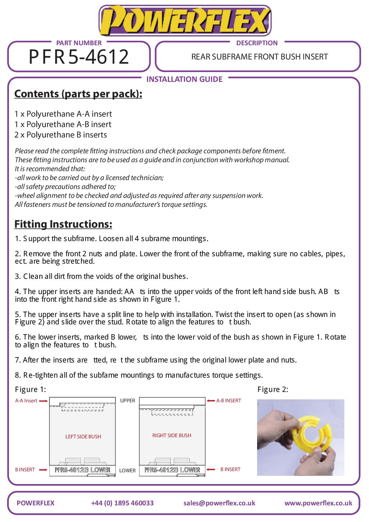 Rear Subframe Front Bush Insert 3 Series, Z Series, road