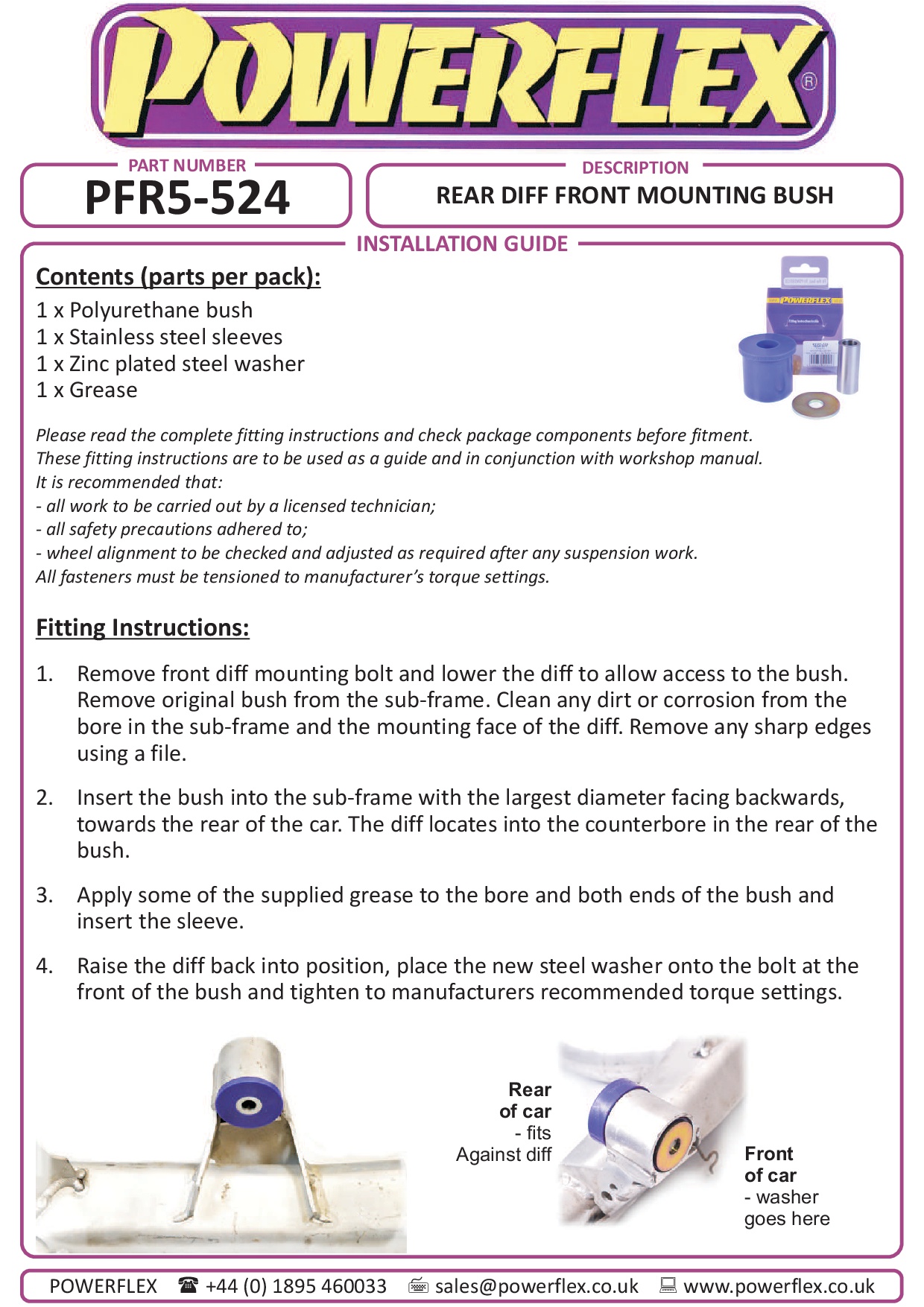 Rear Diff Front Mounting Bush 5 Series, 7 Series, Z Series, black