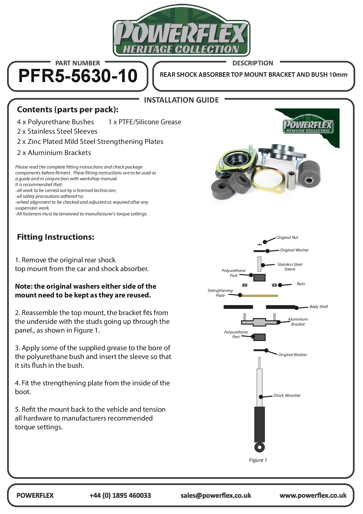 Rear Shock Top Mount Bracket and Bush 10mm 3 Series, heritage